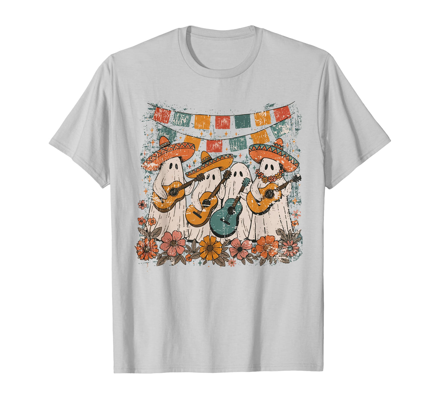 Spooky Boo Ghost Cinco De Mayo Halloween Vibes Mexican T-Shirt
