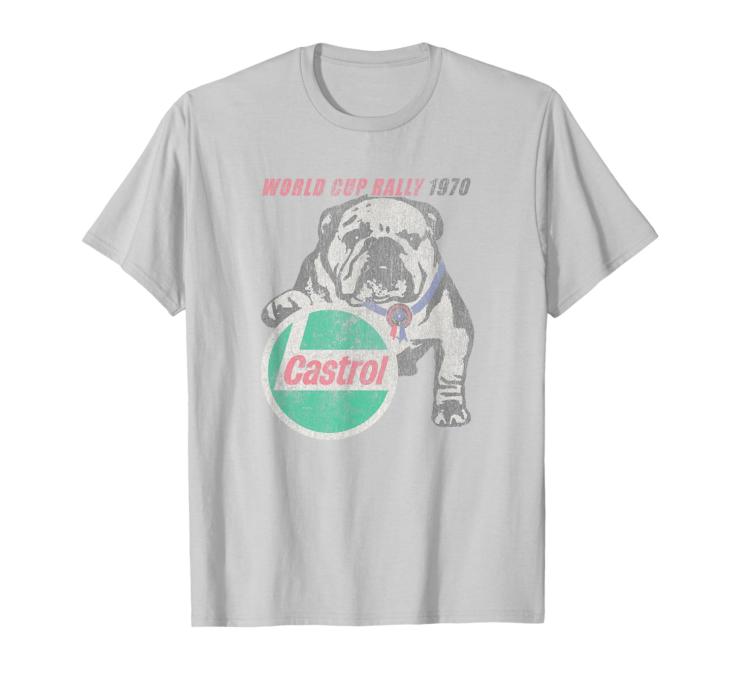 Castrol Vintage Logo T-Shirt - Men's Unisex Adults White Small Classic Fit Short Sleeve Crew Neck T-Shirt