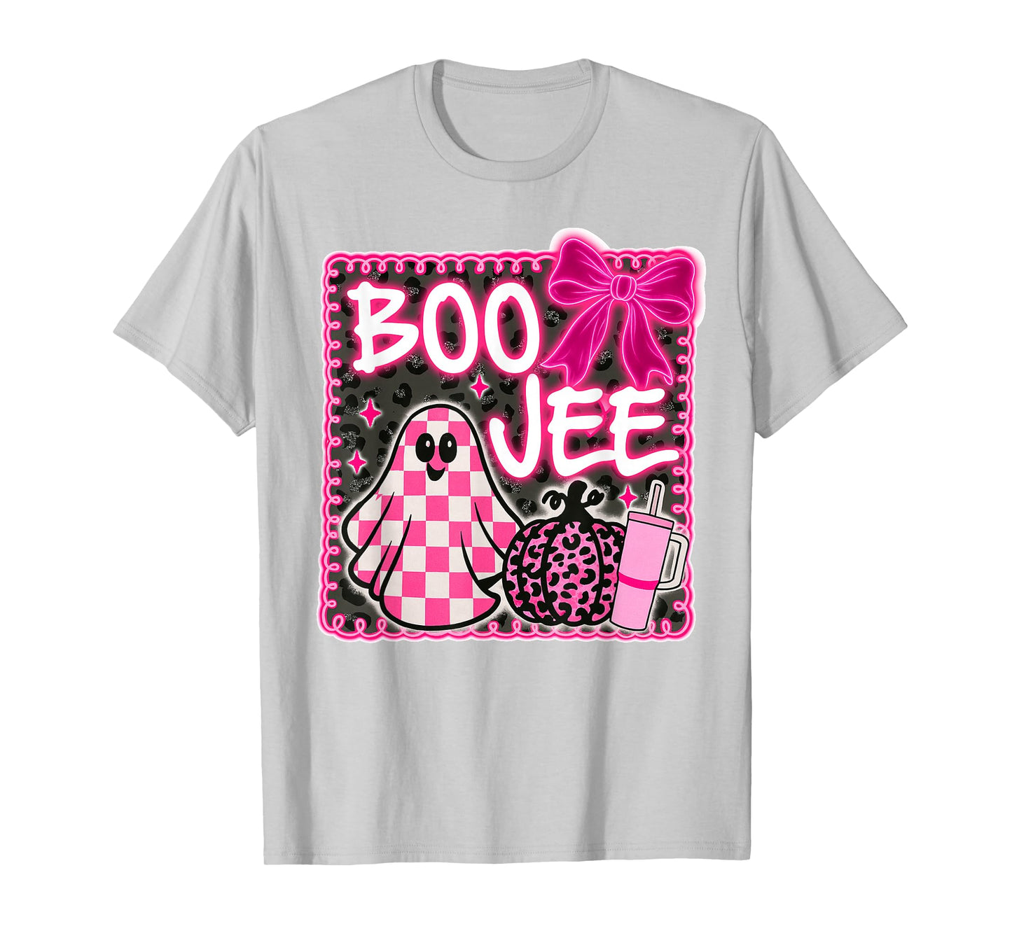 Boojee Halloween Boo Ghost Coquette Pumpkin Spooky Vibes T-Shirt