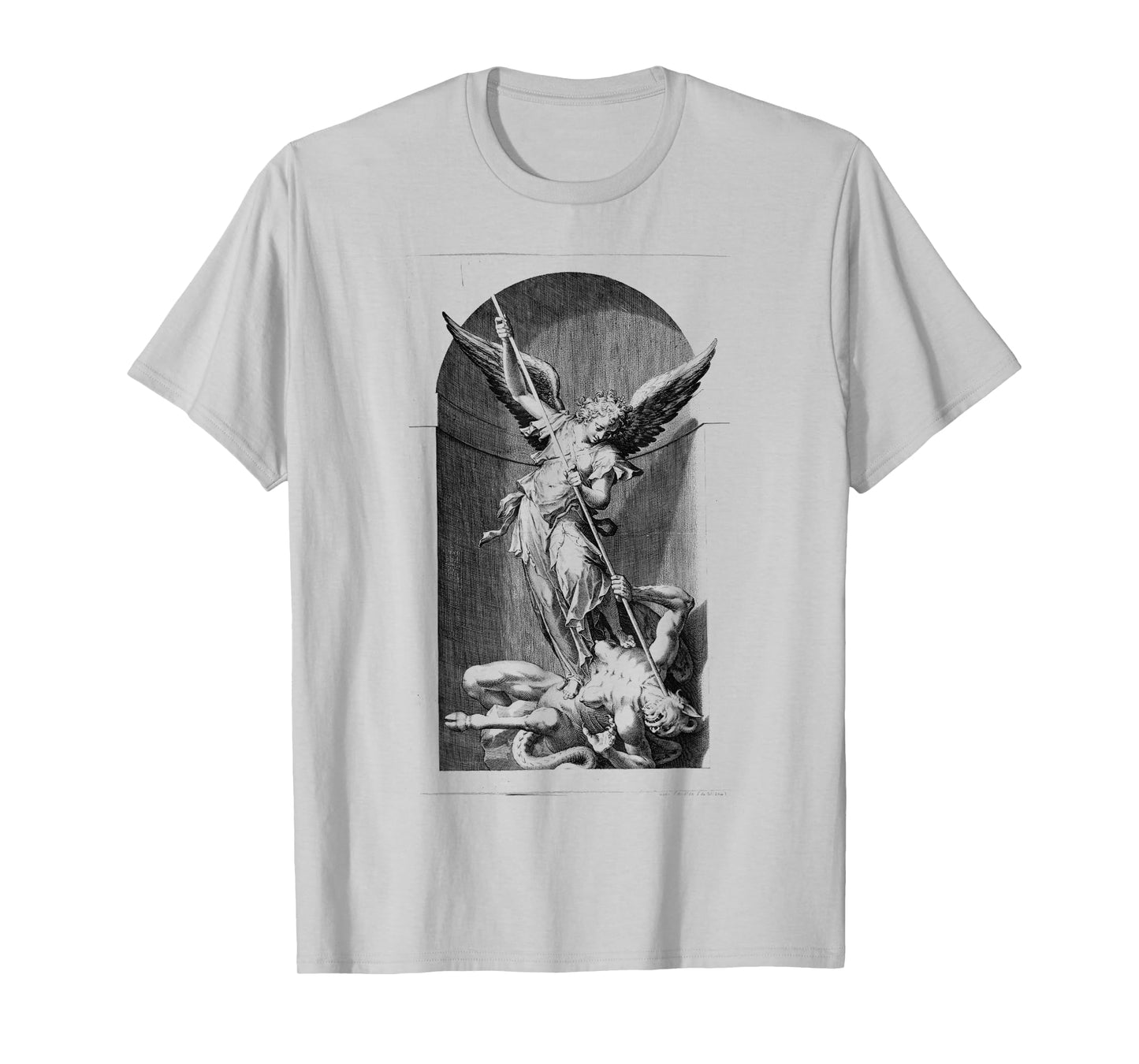 Saint Michael the Archangel Defeating Satan Christian T-Shirt