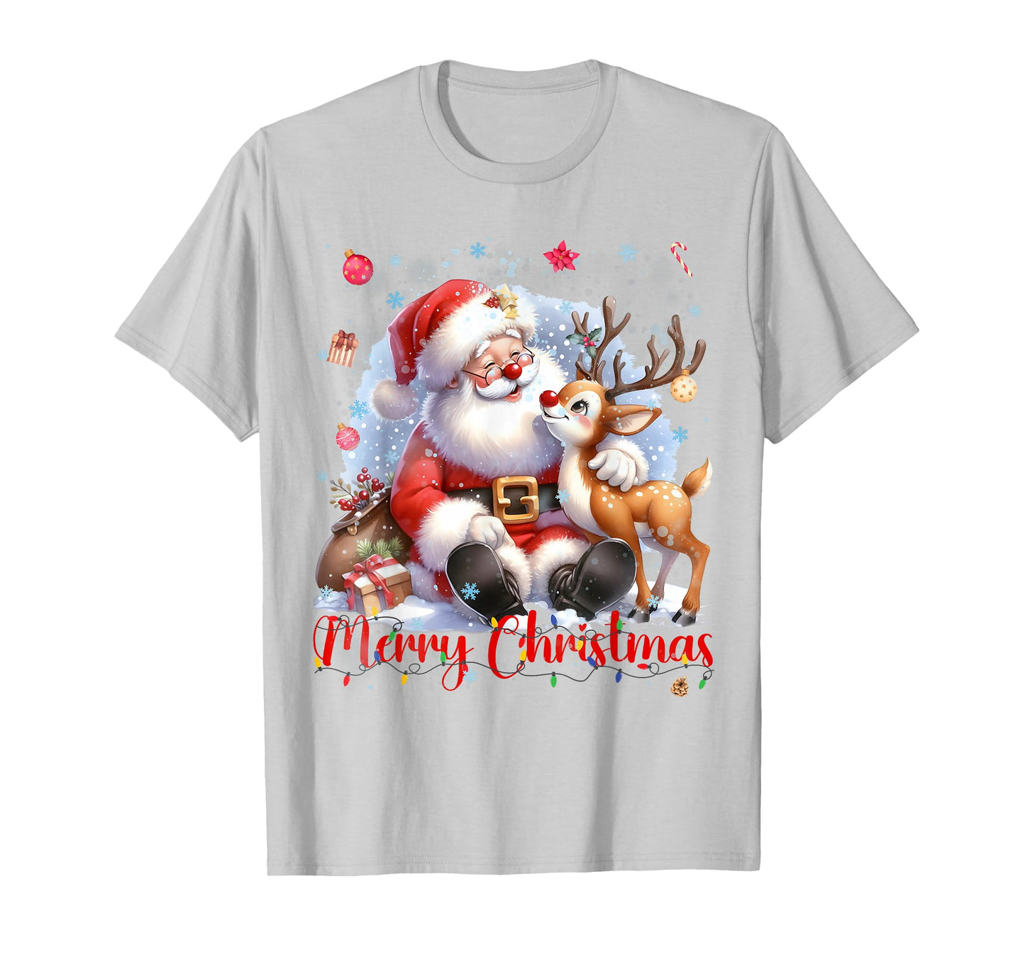 Merry Christmas Santa Rudolph Christmas Xmas Men Women T-Shirt