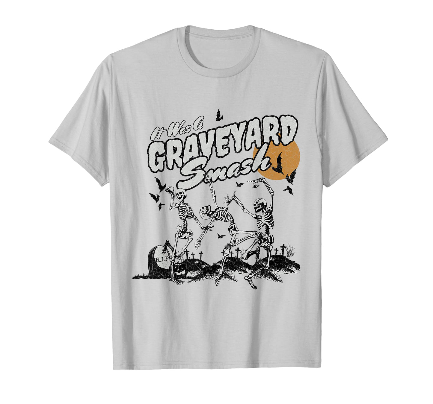 Funny Skeleton Dancing It Was A Graveyard Smash Halloween T-Shirt