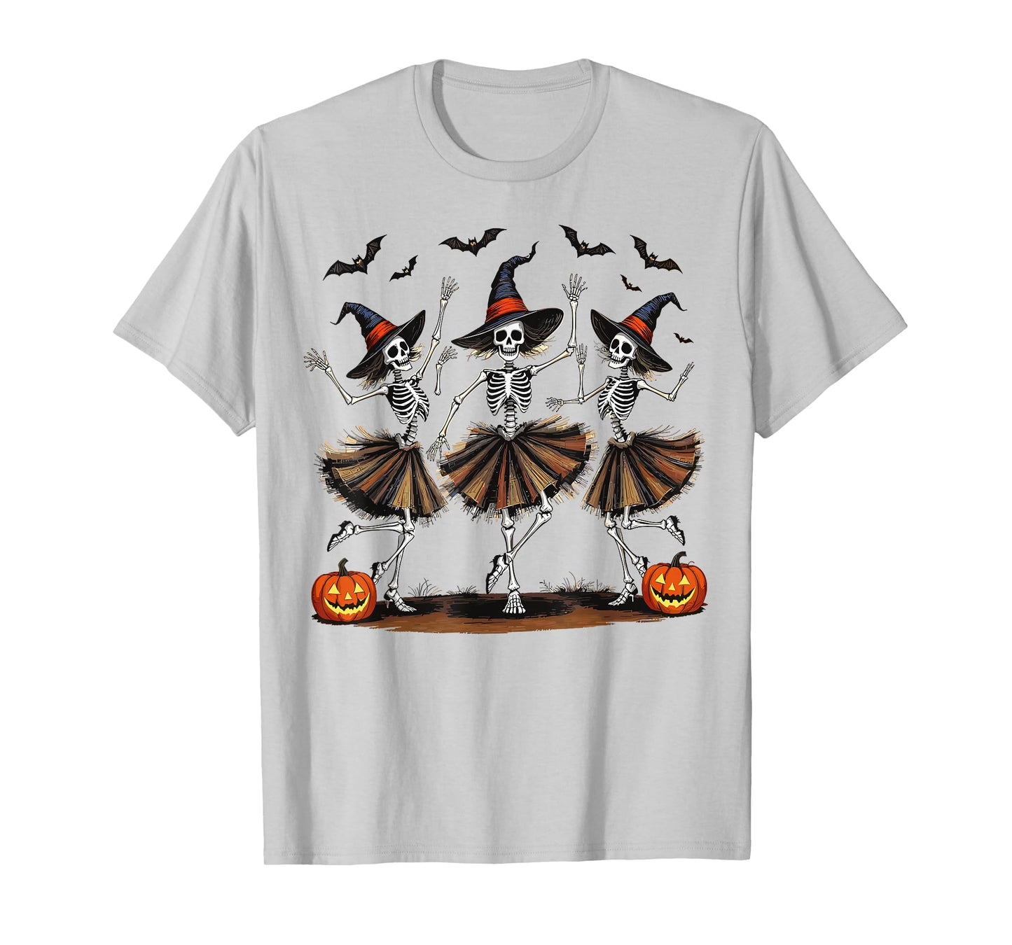 Dancing Skeleton Witches Halloween Costume Spooky Season T-Shirt