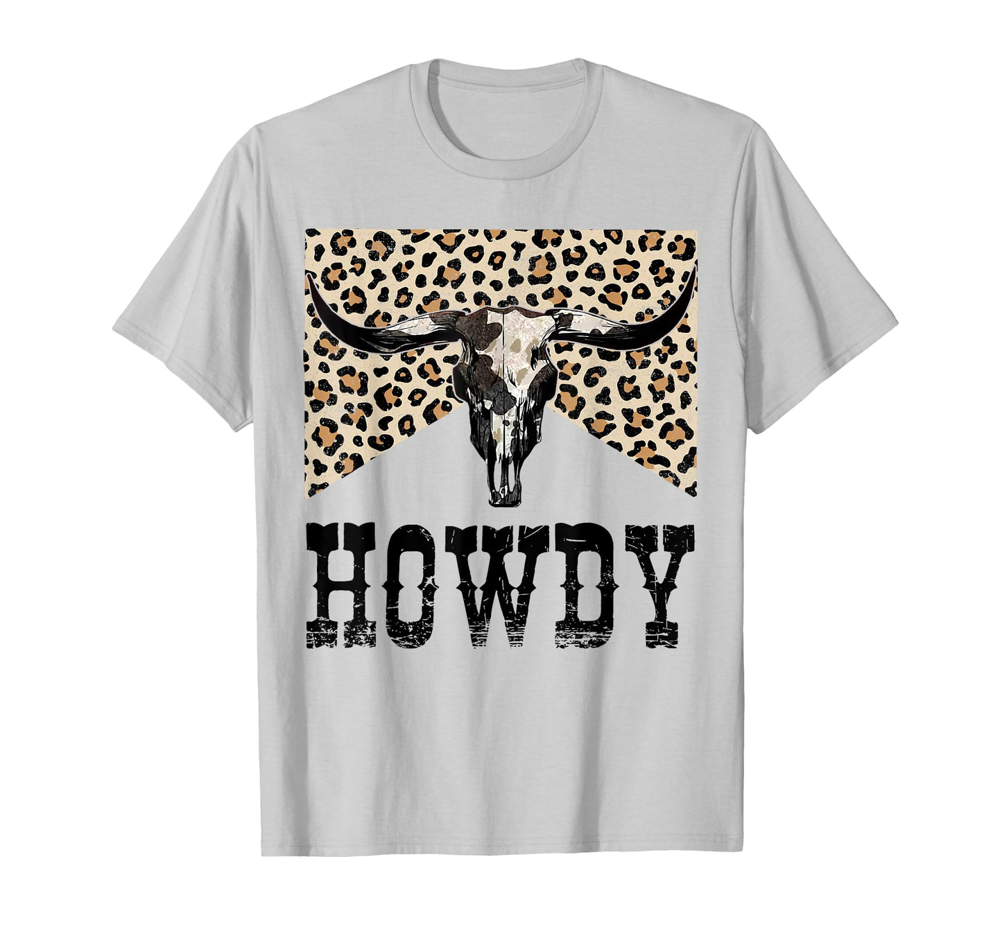 Retro Cow Skull Mens Women Howdy Western Cowboy Cowgirl T-Shirt