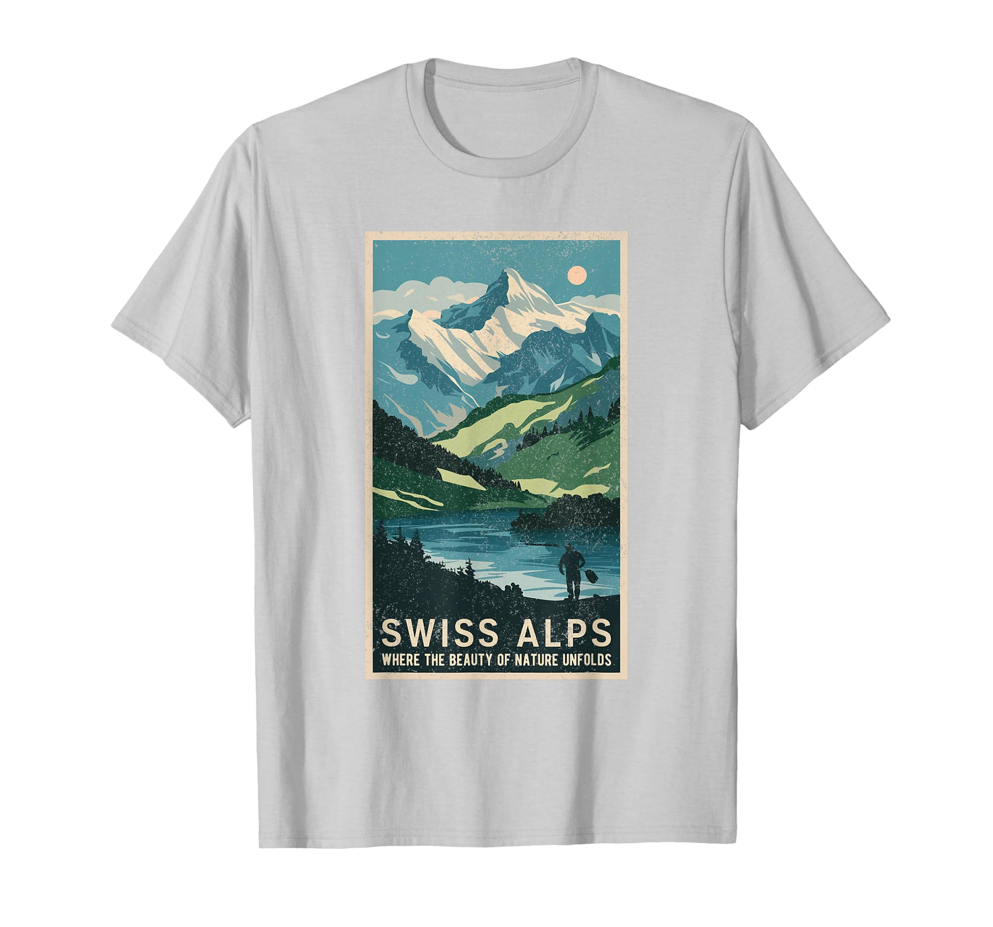 Vintage Travel Posters Swiss Alps Scenic Mountain Landscape T-Shirt