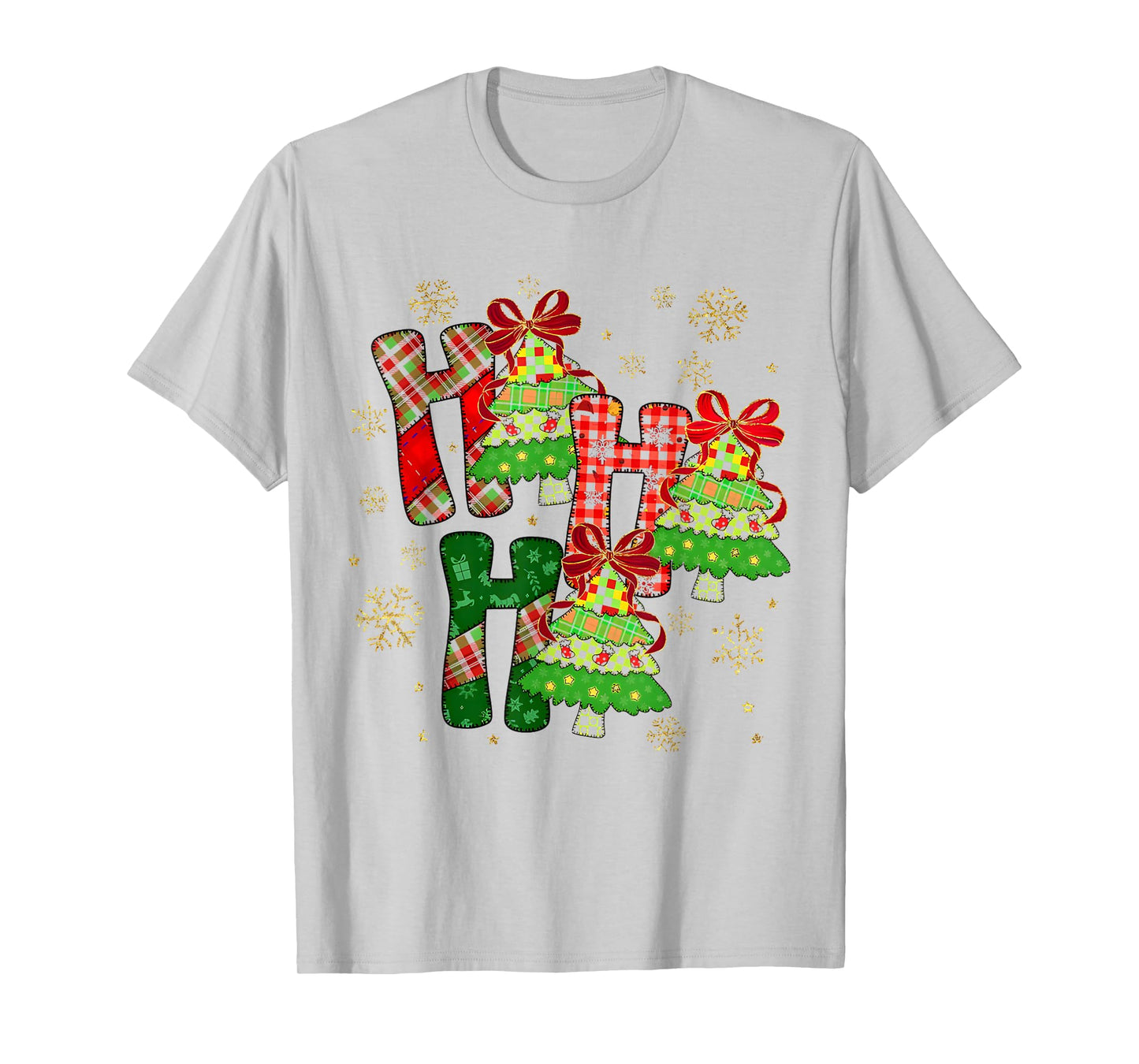 HO HO HO Merry Christmas Coquette Bow Xmas Trees Holiday T-Shirt
