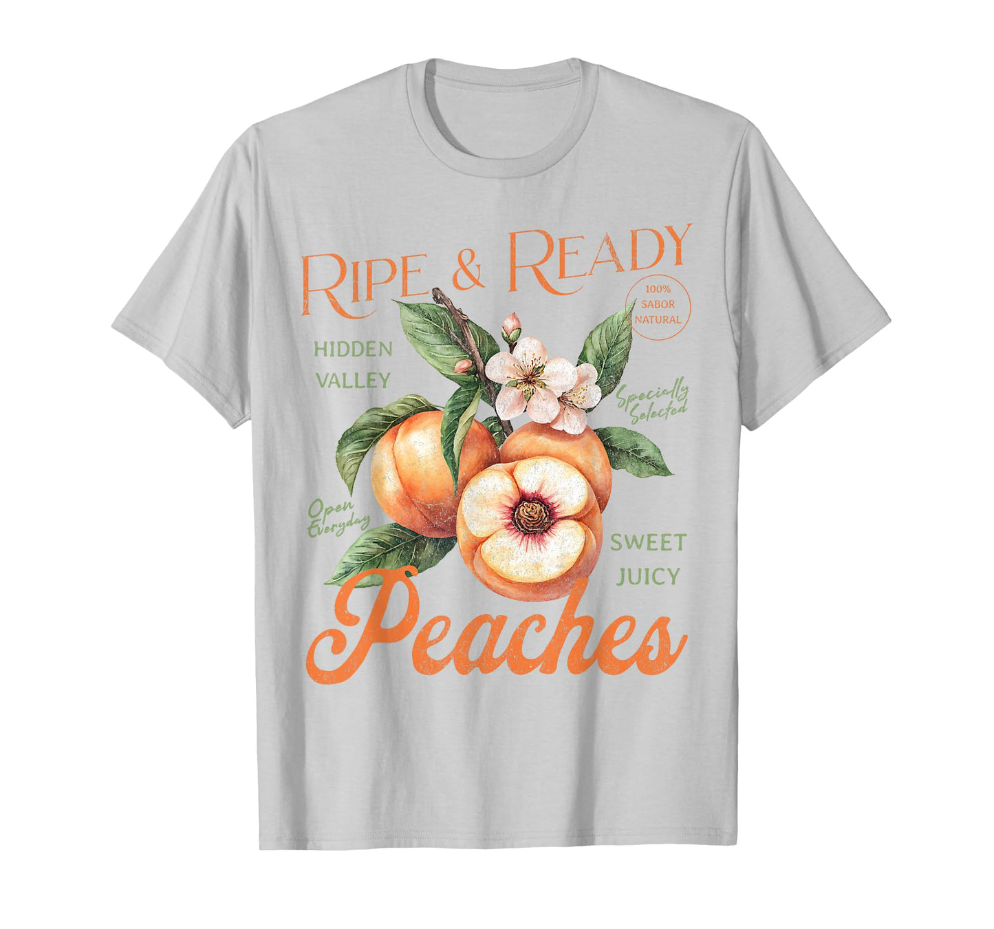 Fresh Peaches Natural Organic Locally Farm Summer Peachy T-Shirt