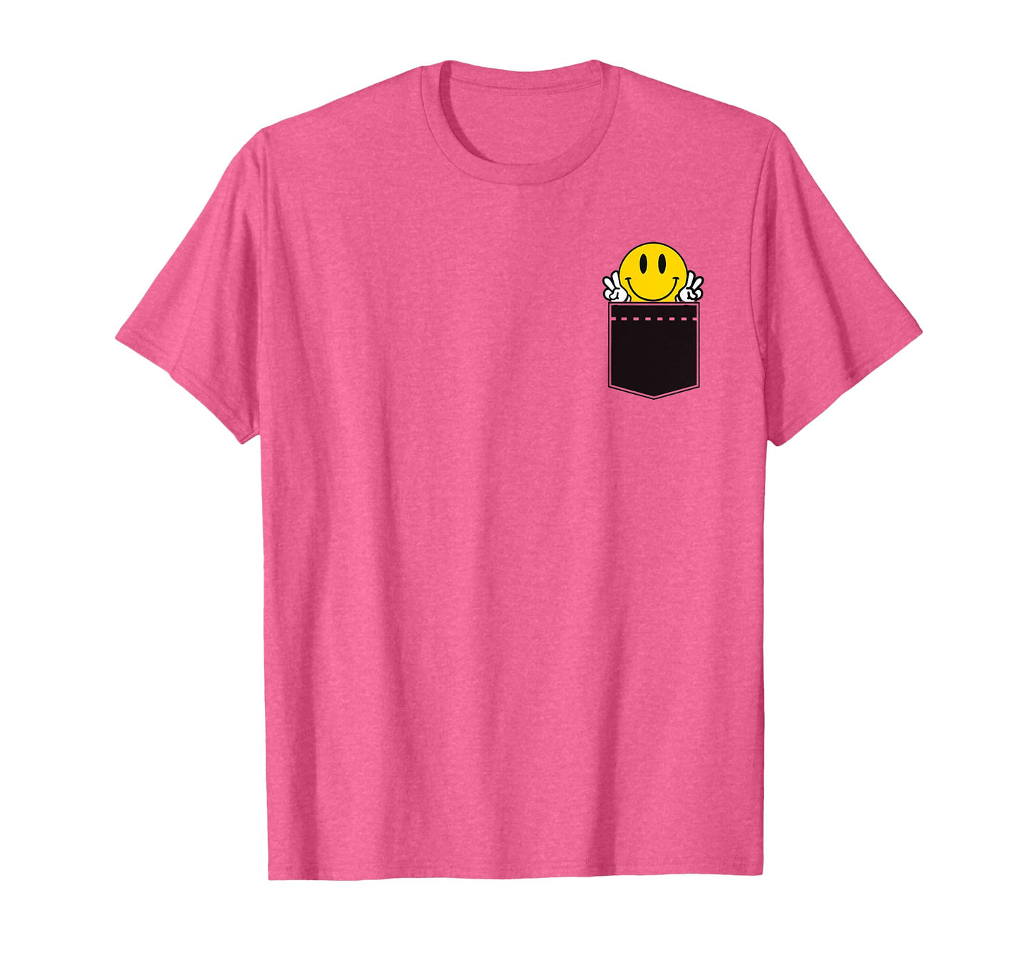 Yellow Smile Face Cute Checkered Peace Smiling Happy Face T-Shirt