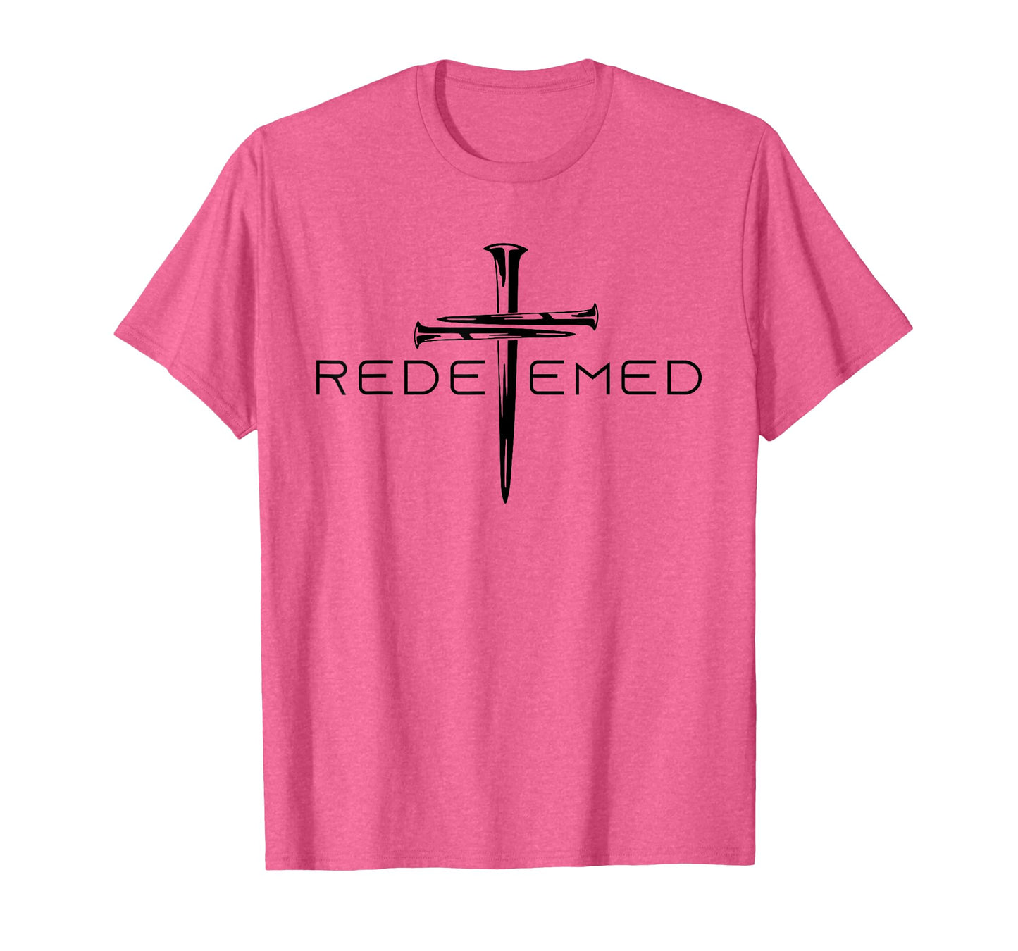 Redeemed Cross Nails Faith in God Jesus Christ Christian Men T-Shirt