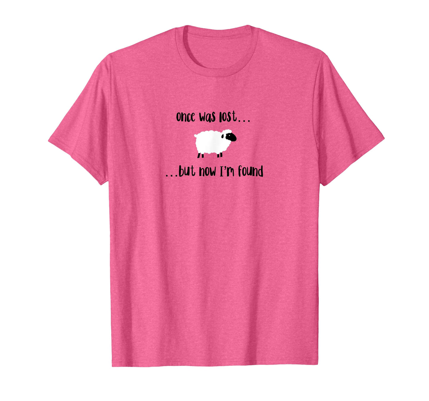 Once Was Lost But Now I’m Found Cute Lamb Christian Design T-Shirt