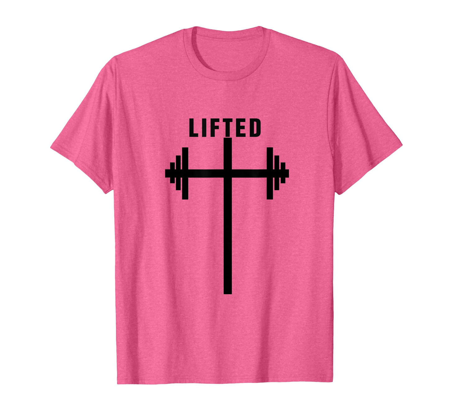 Lifted Dumbbell Barbell Cross Christian Gym Workout Lifting T-Shirt