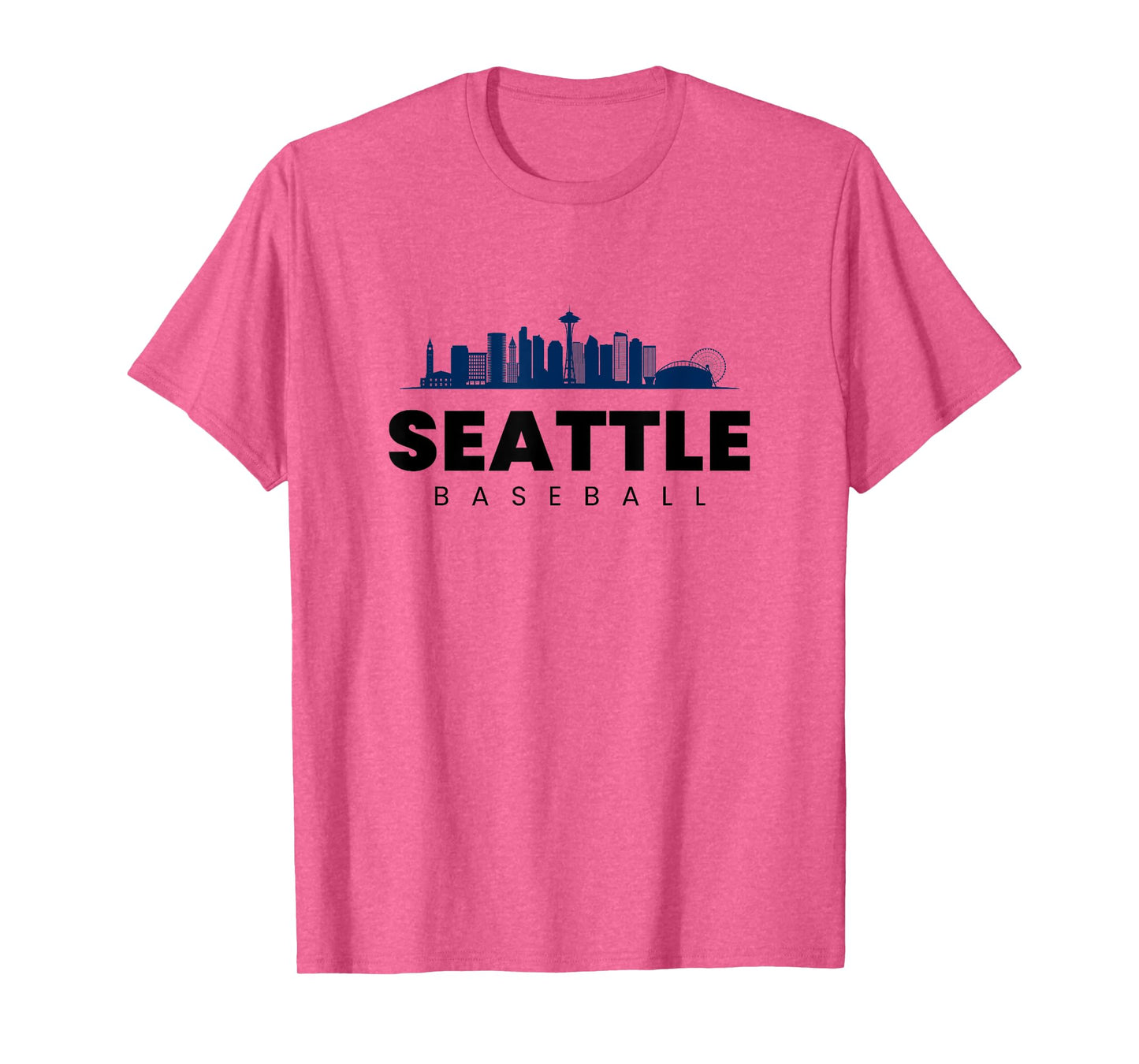 Seattle Baseball Vintage City Skyline Minimal Baseball Lover T-Shirt