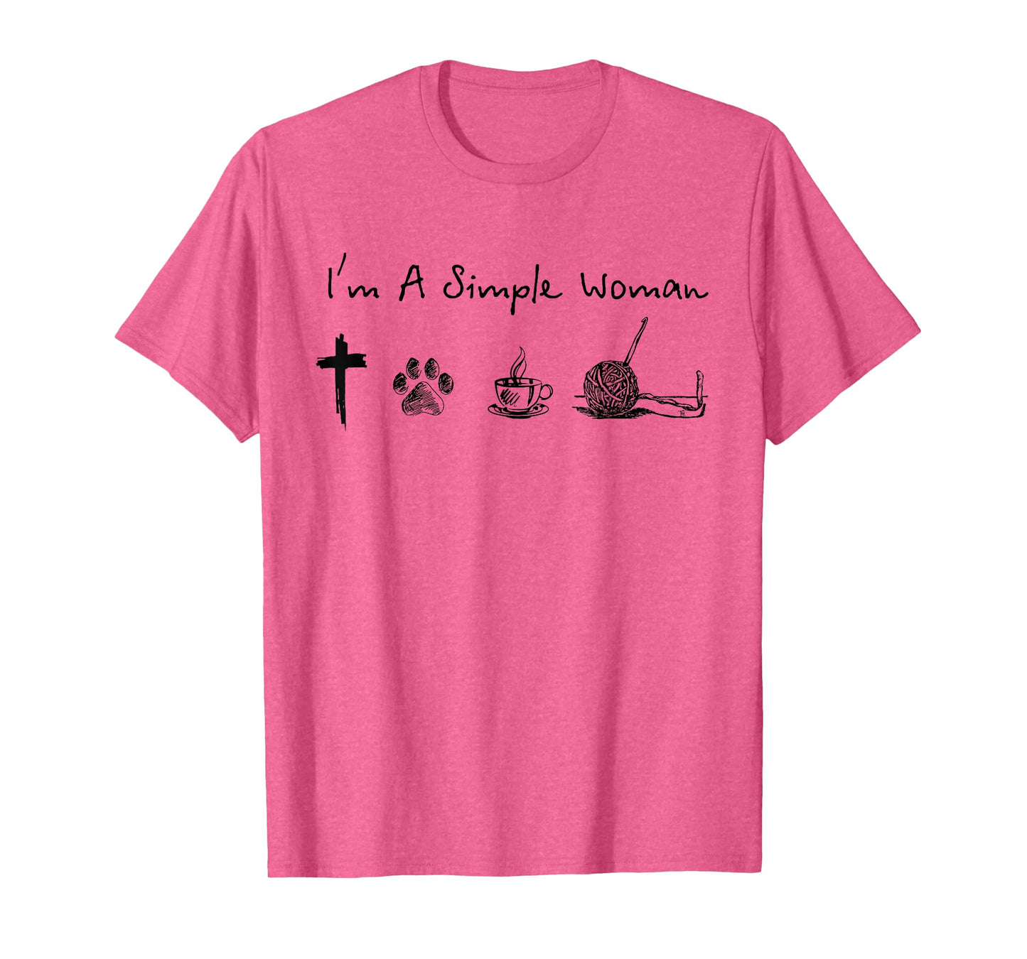 I'm a simple woman Jesus dog coffee crochet T-Shirt