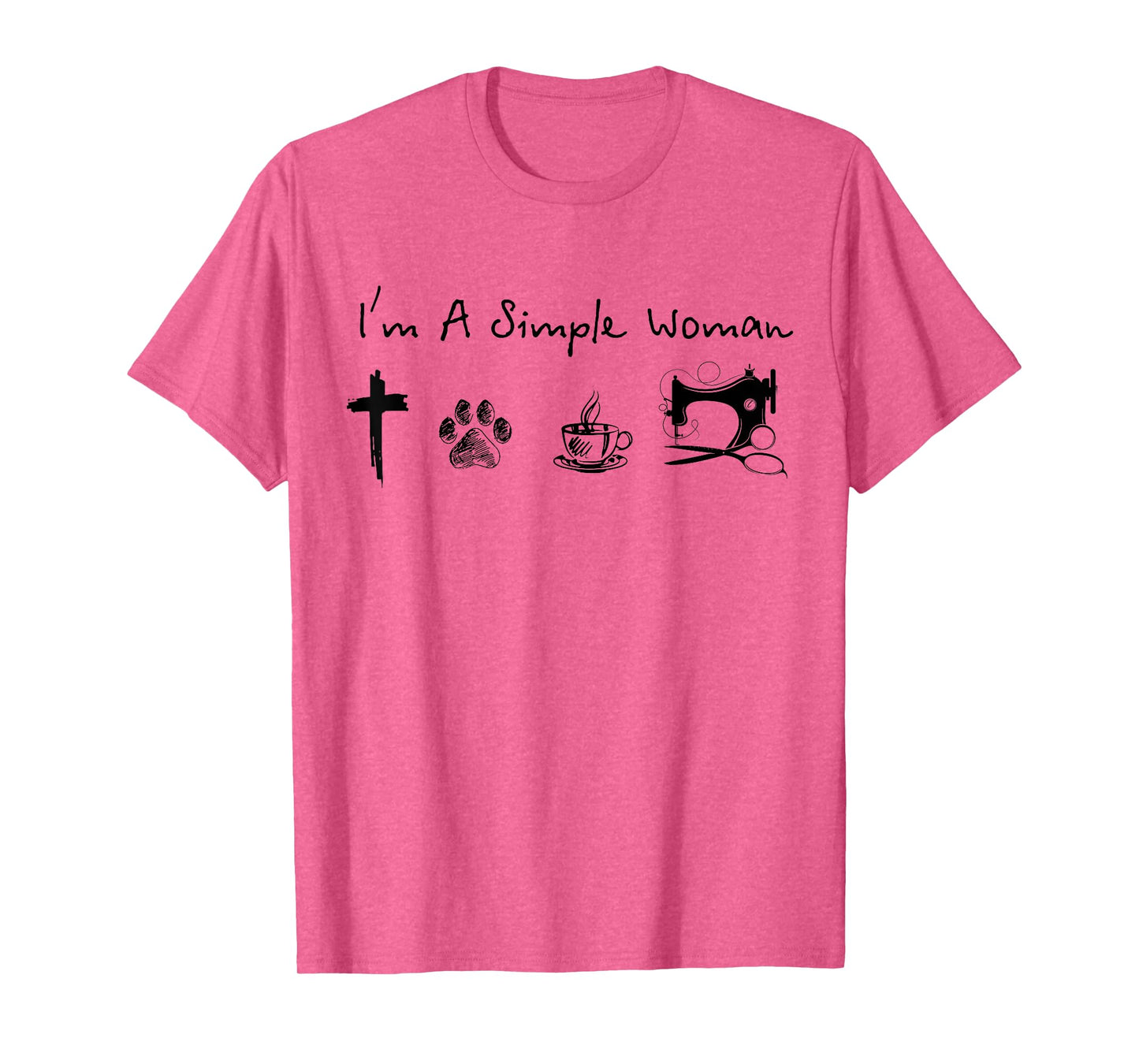 I'm a simple woman jesus dog coffee sewing T-Shirt