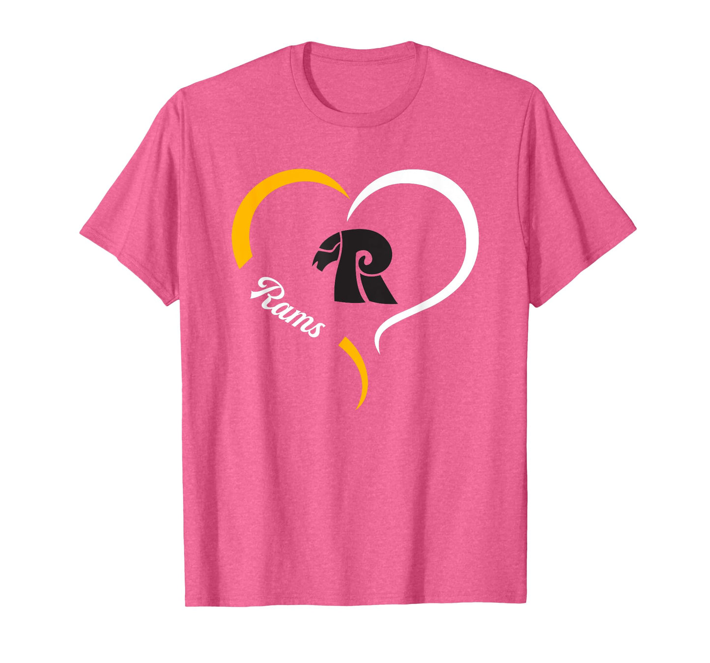 Rutherford Rams Logo Half Heart Slogan HS T-Shirt