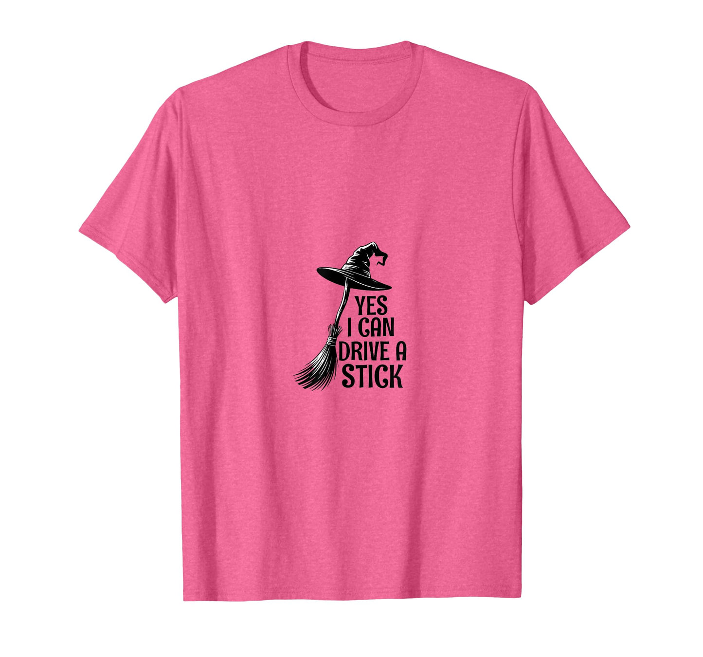Yes I Can Drive A Stick Funny Halloween Spooky Witch T-Shirt