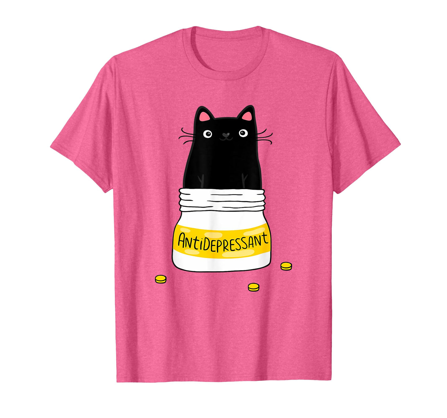 Fur Antidepressant Cute Black Cat A Gift For A Pet Lover Men Women Girls Kids T-Shirt