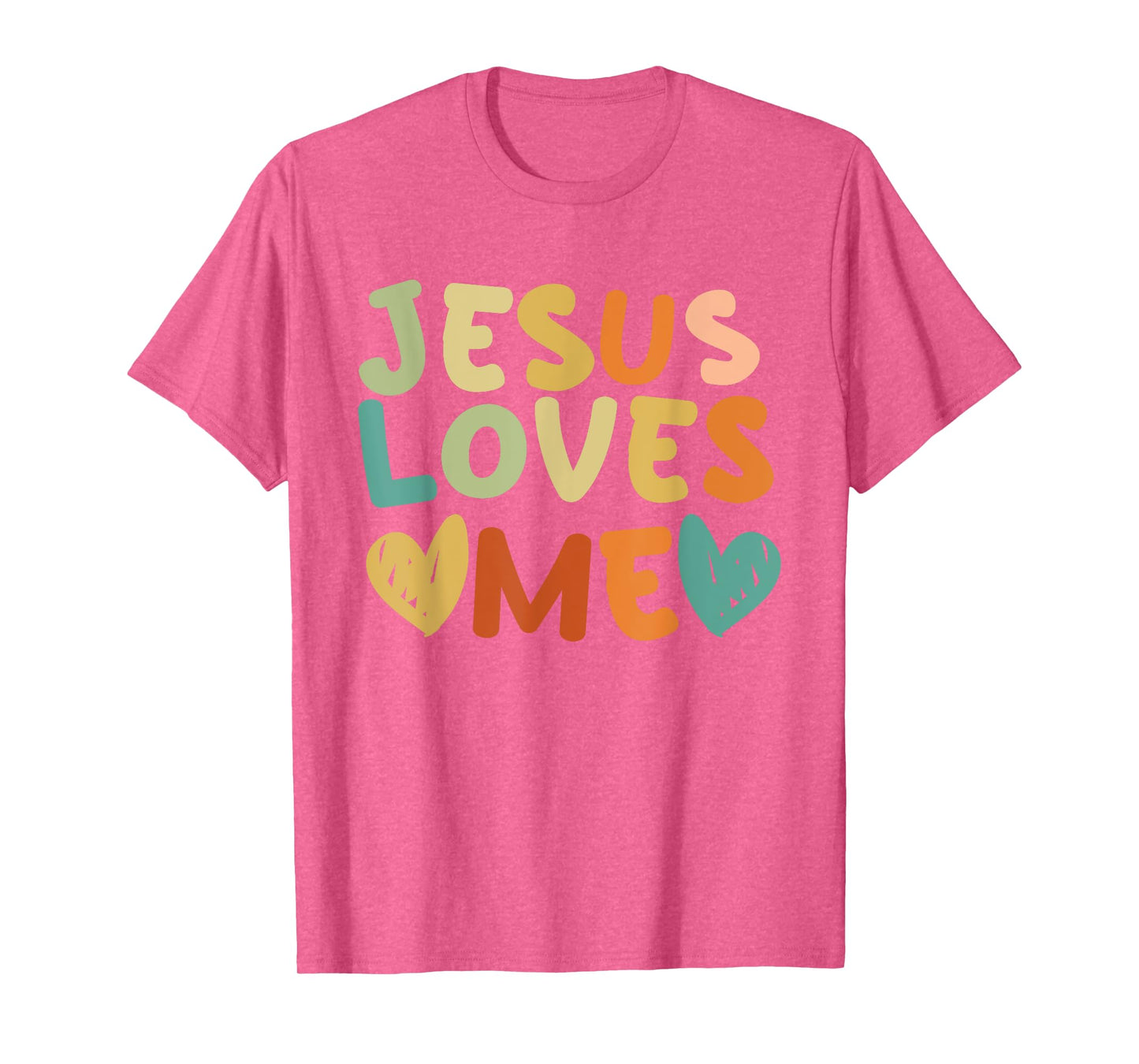 Groovy Jesus Loves Me Biblical Christian Church Retro T-Shirt