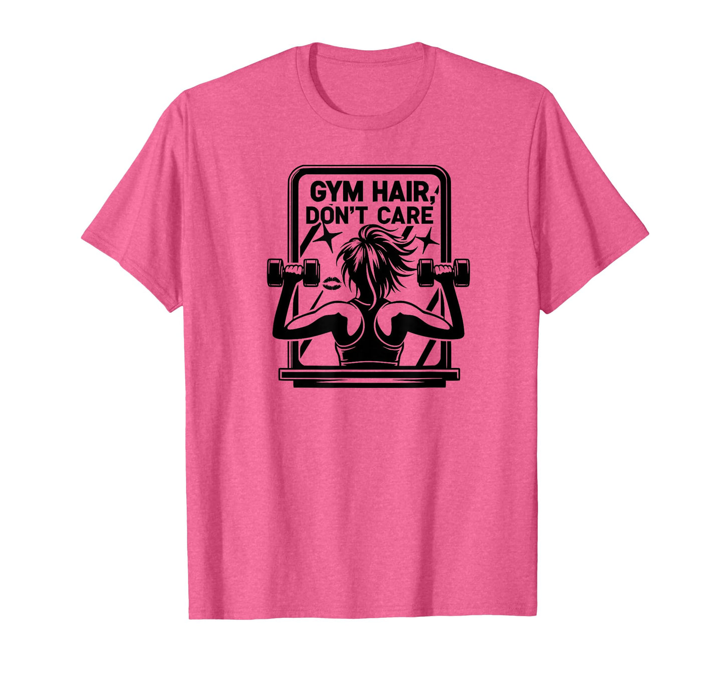 Gym Hair Don't Care, Girl Fitness Training Workout Gym T-Shirt