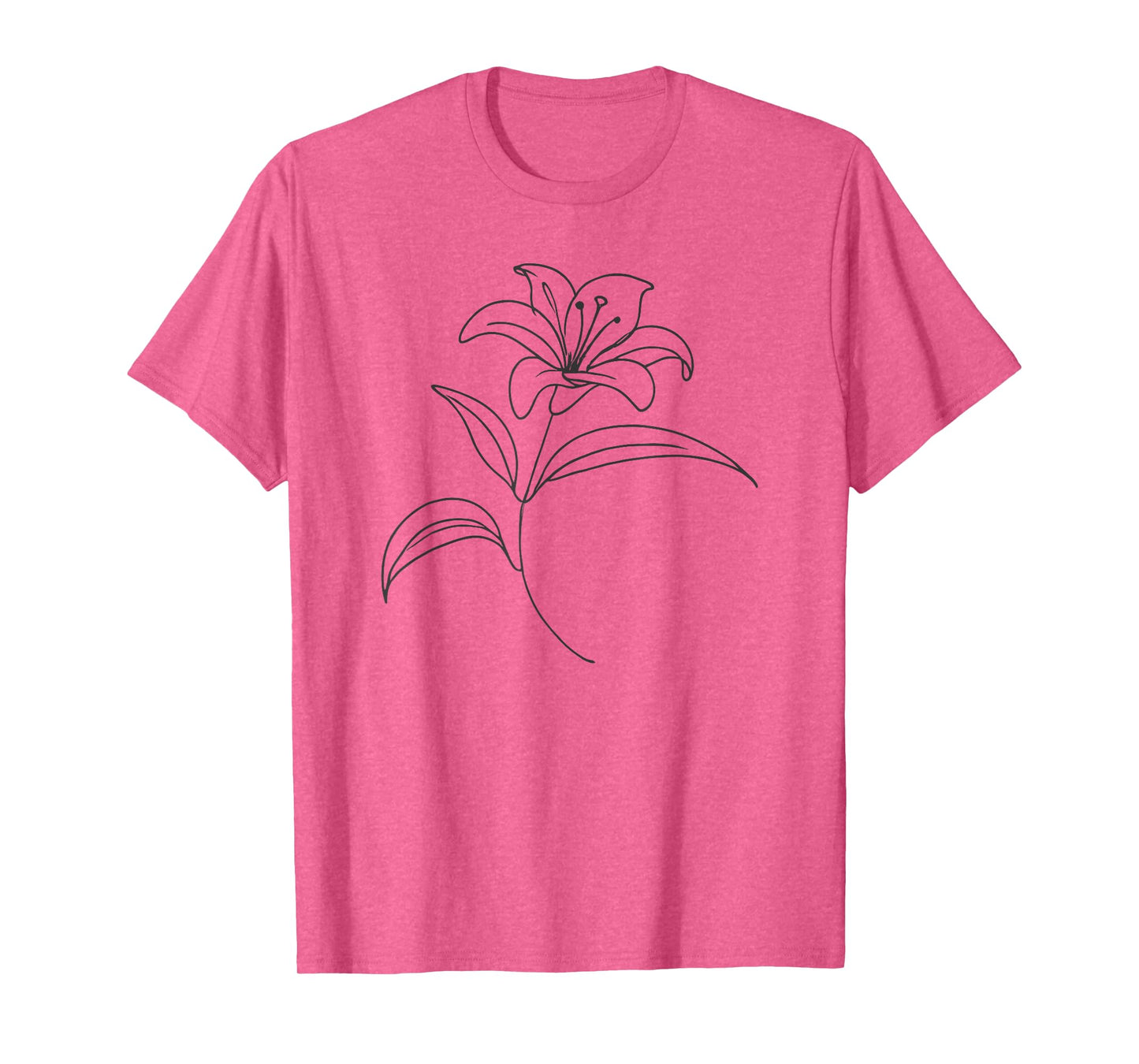 Line Art Lily Flowers T-Shirt