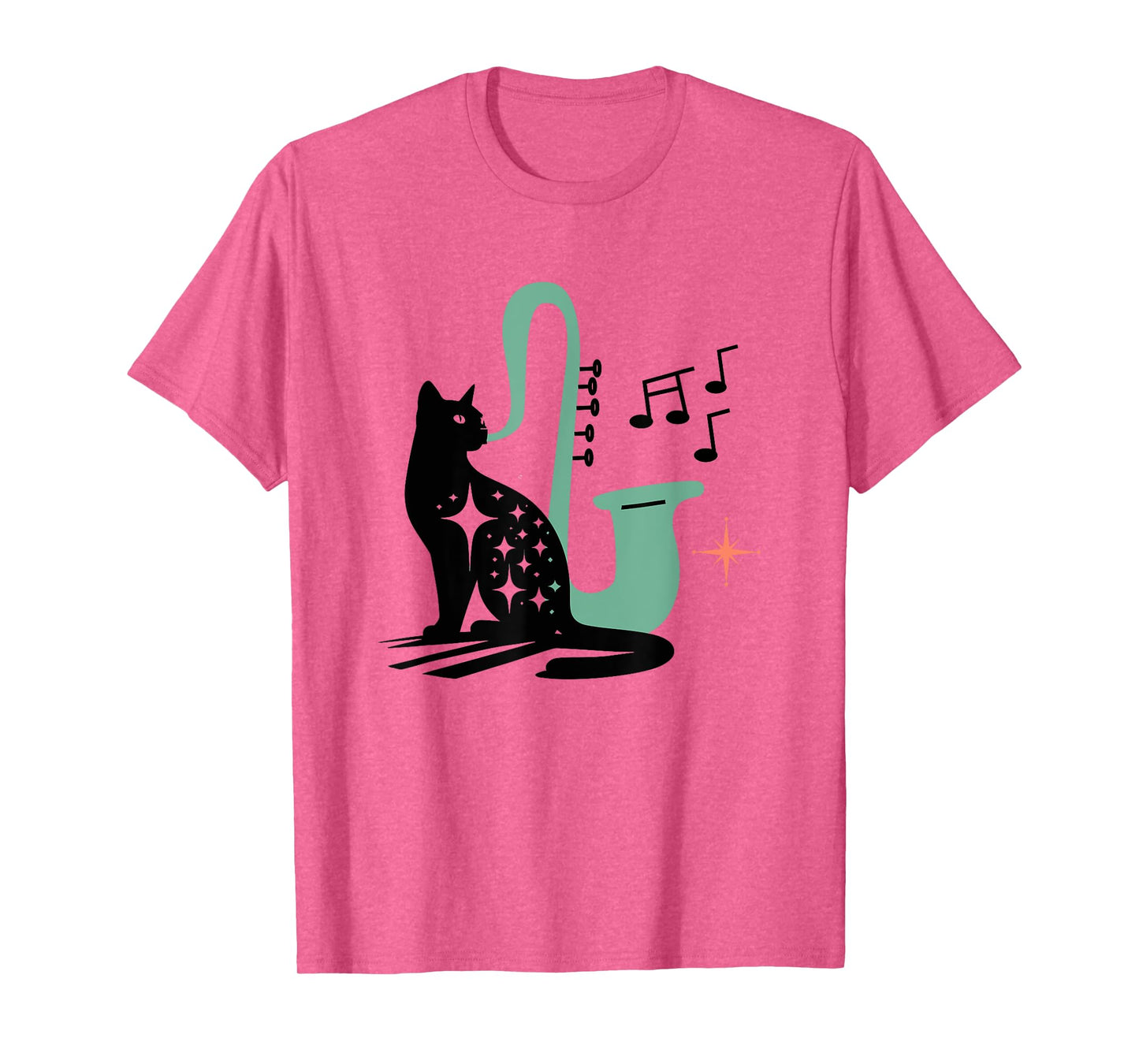 Retro Musical Cat Saxophone Midcentury Modern Mid Century T-Shirt
