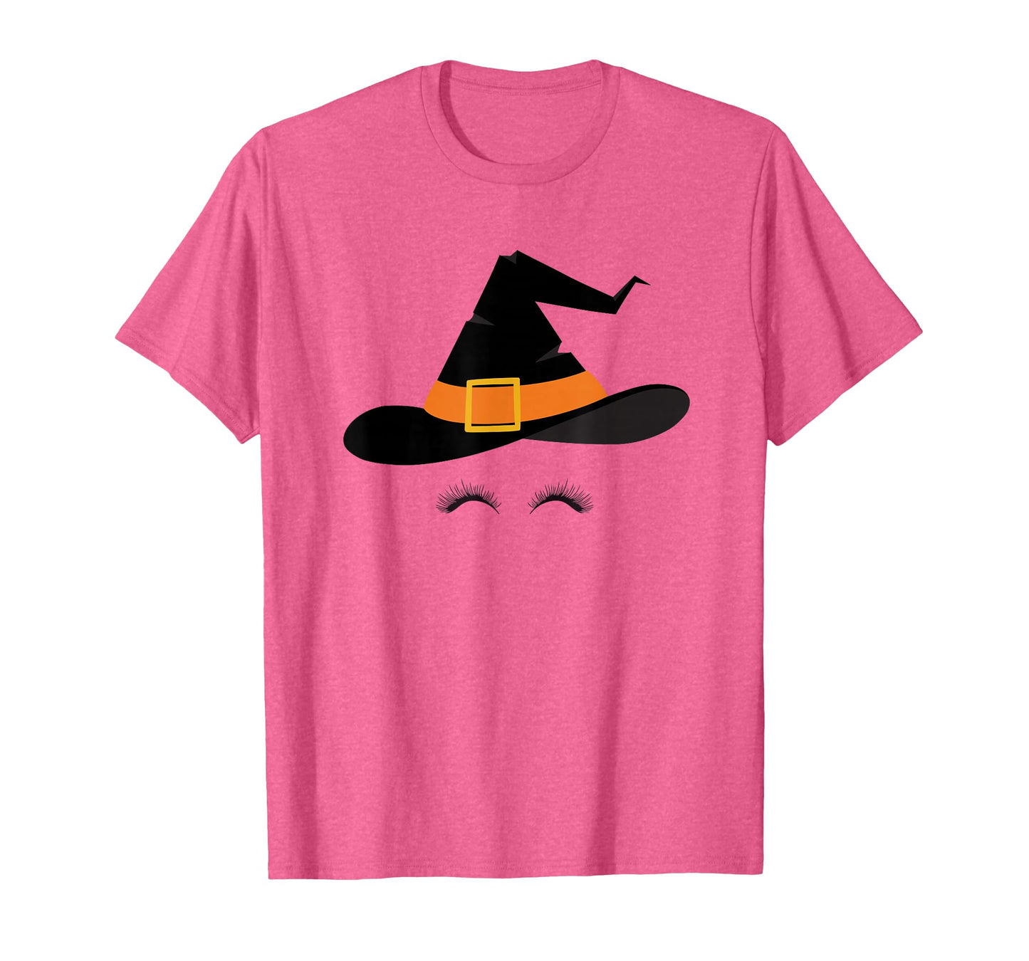 Witch Hat and Eyelashes Cute Halloween Magic Style T-Shirt