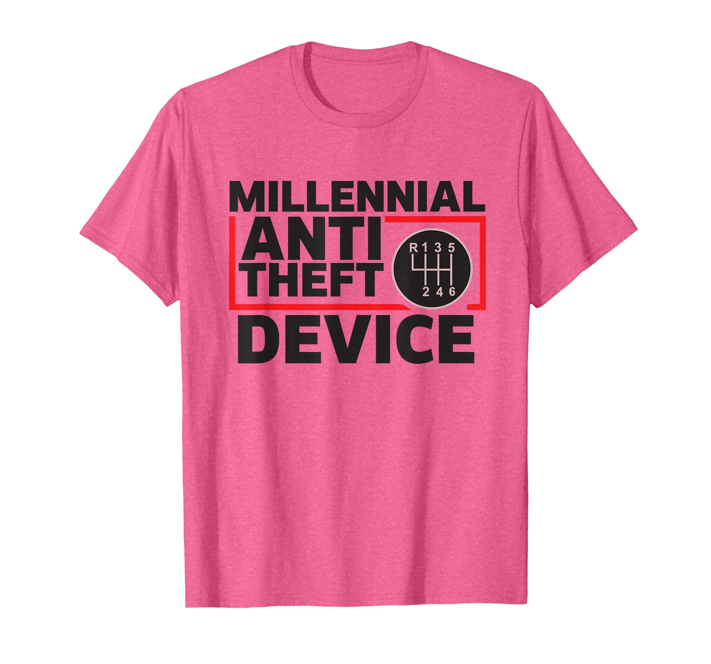 Manual Transmission Gear Stick Millennial Anti-Theft Device T-Shirt