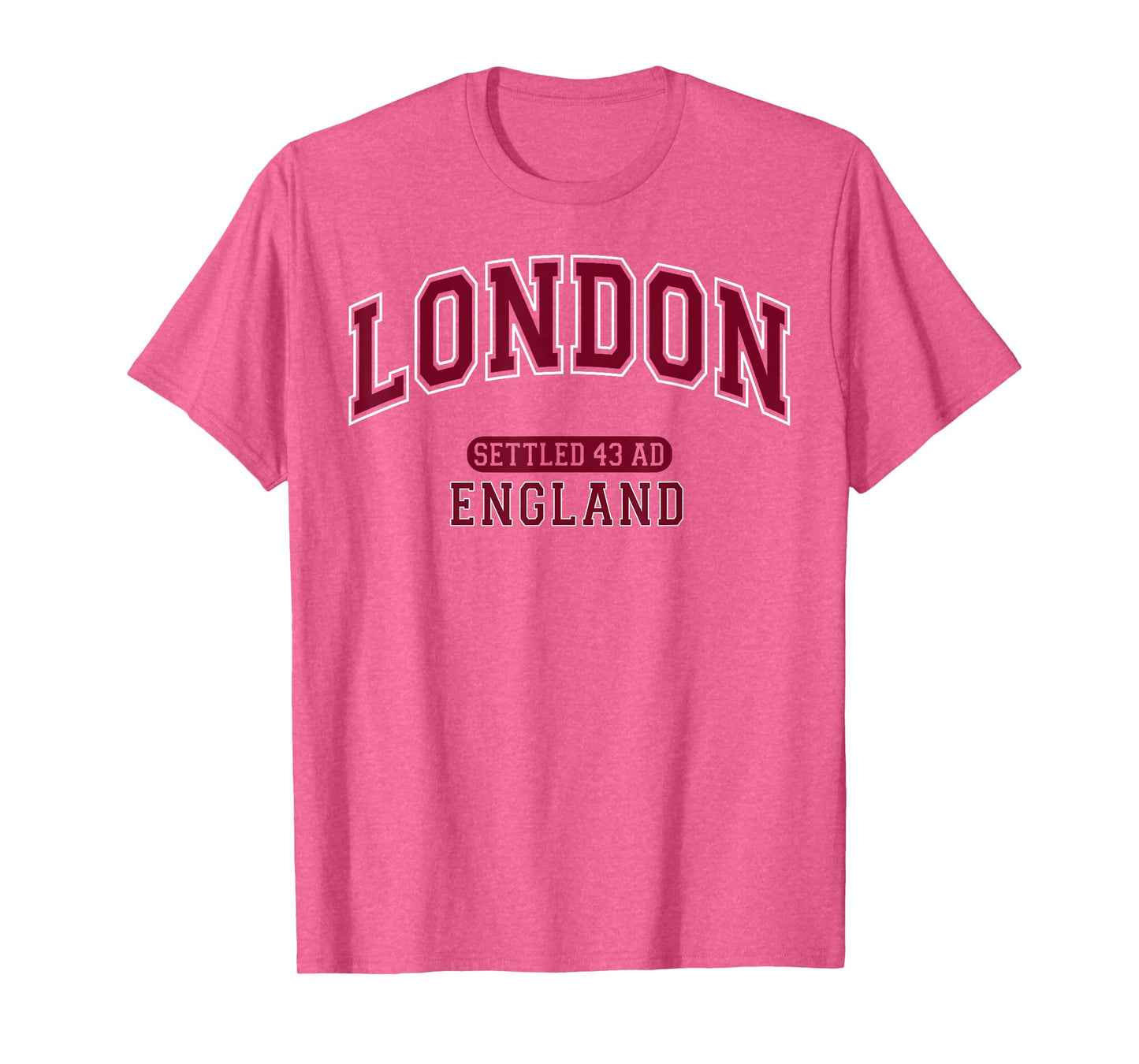 London England Settled 43 AD Vintage Sports Burgundy T-Shirt