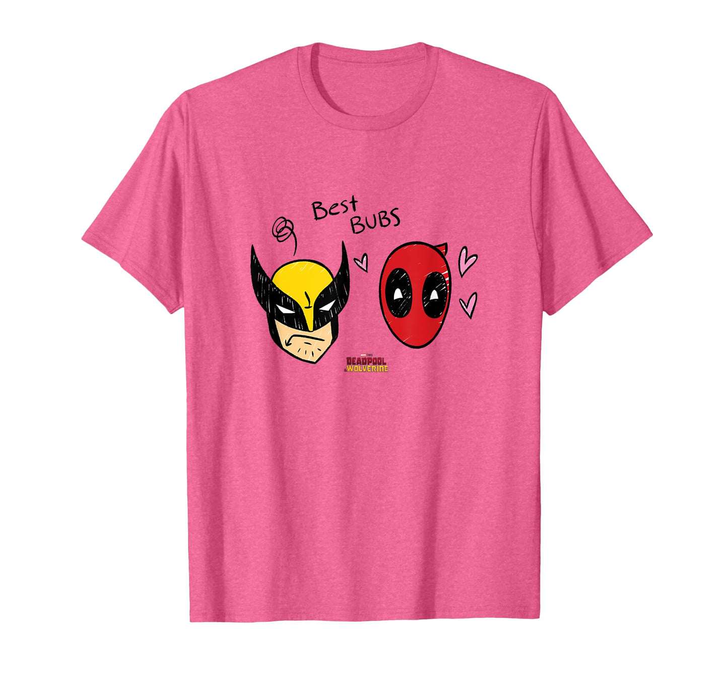 Marvel Deadpool & Wolverine Best Bubs Faces Doodles T-Shirt