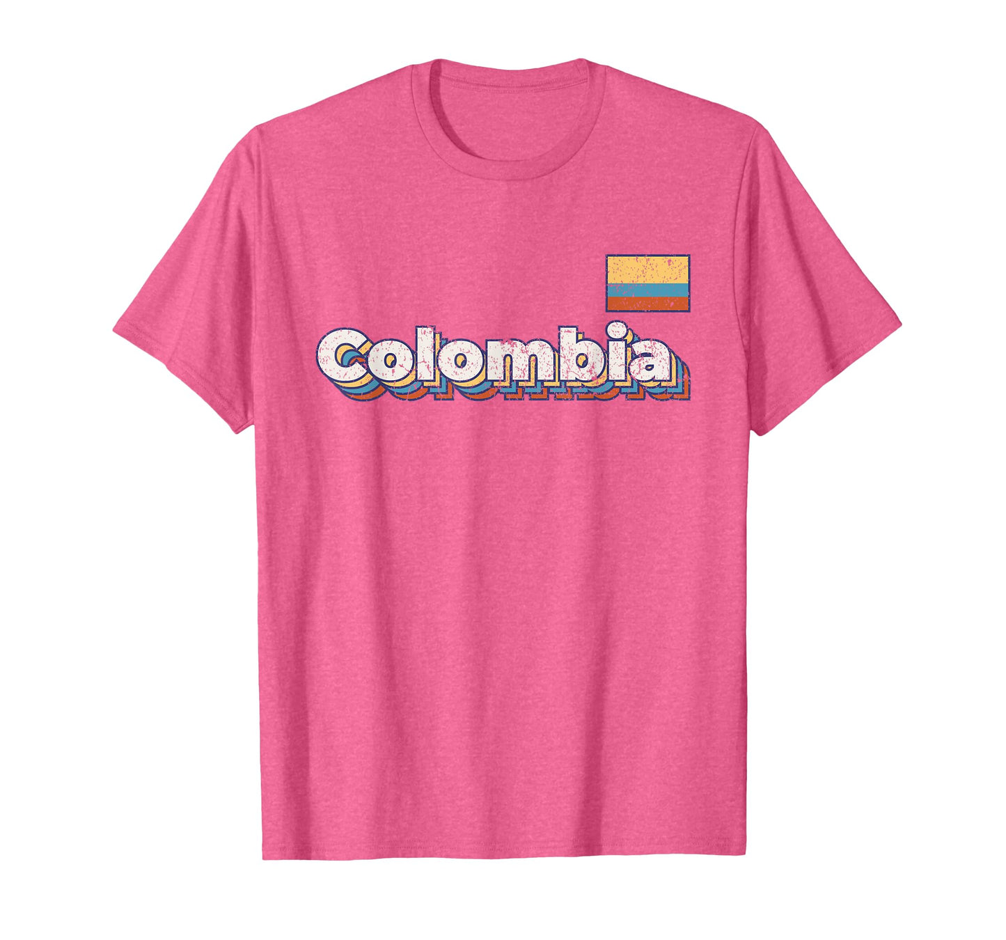 Vintage Retro Faded Colombia Flag Colombian Pride T-Shirt