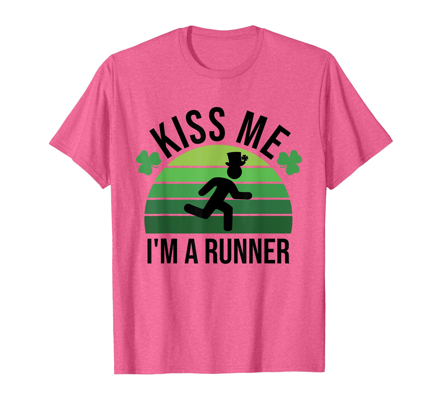 Kiss Me I'm A Runner Retro Marathon Running St Patrick's Day T-Shirt