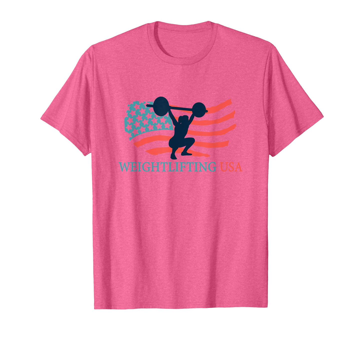 Weightlifter Gym Weightlifting USA Team Coach American Flag T-Shirt