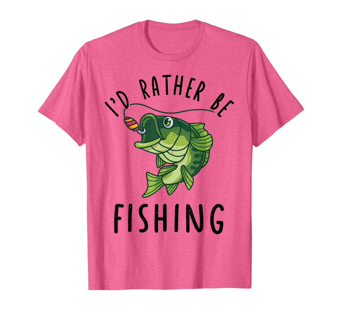 Kid Id Rather Be Fishing Youth Boy Bass Fish Funny Fisherman T-Shirt