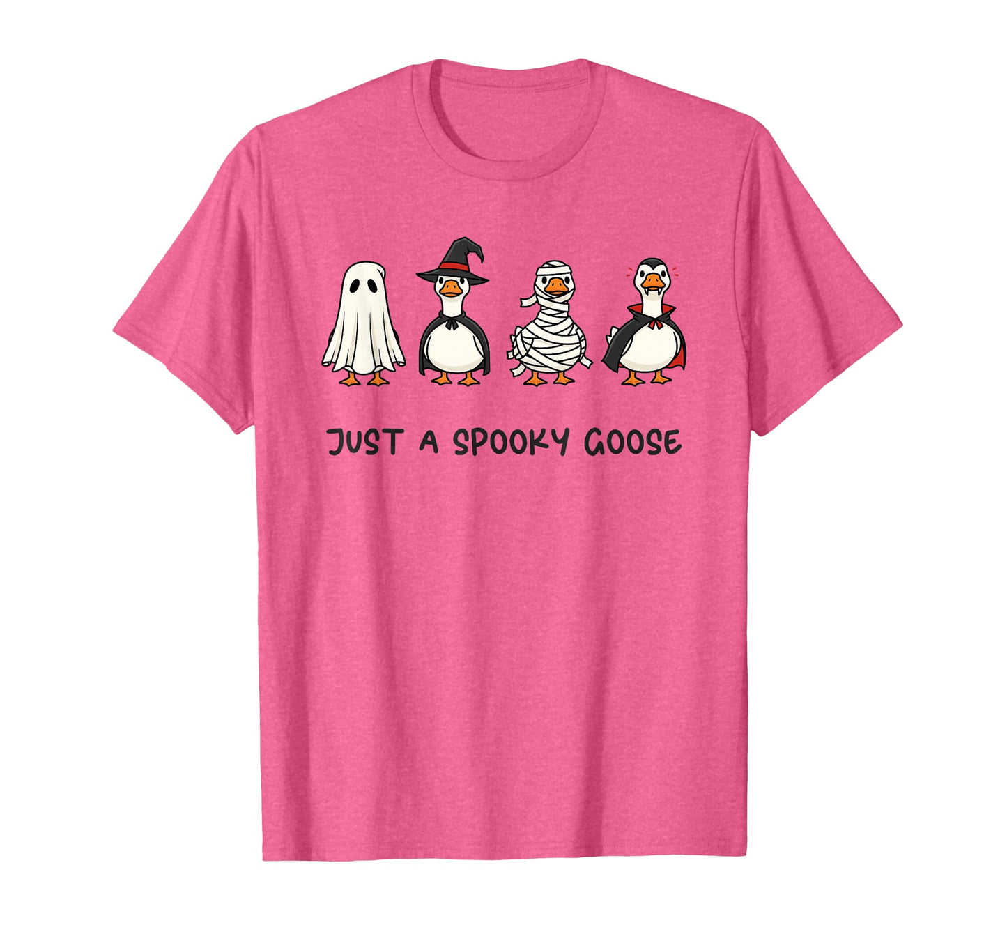 Just a Spooky Goose Mummy Vampire Ghost Witch Cute Halloween T-Shirt