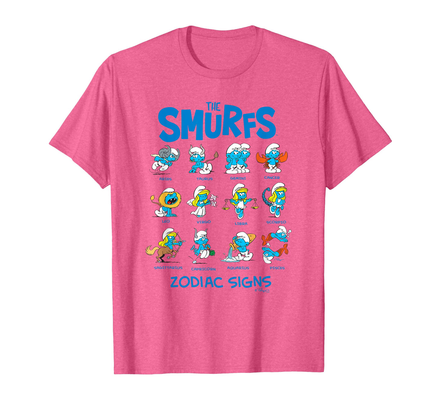 The Smurfs Zodiac Signs Cute Retro Cartoon T-Shirt