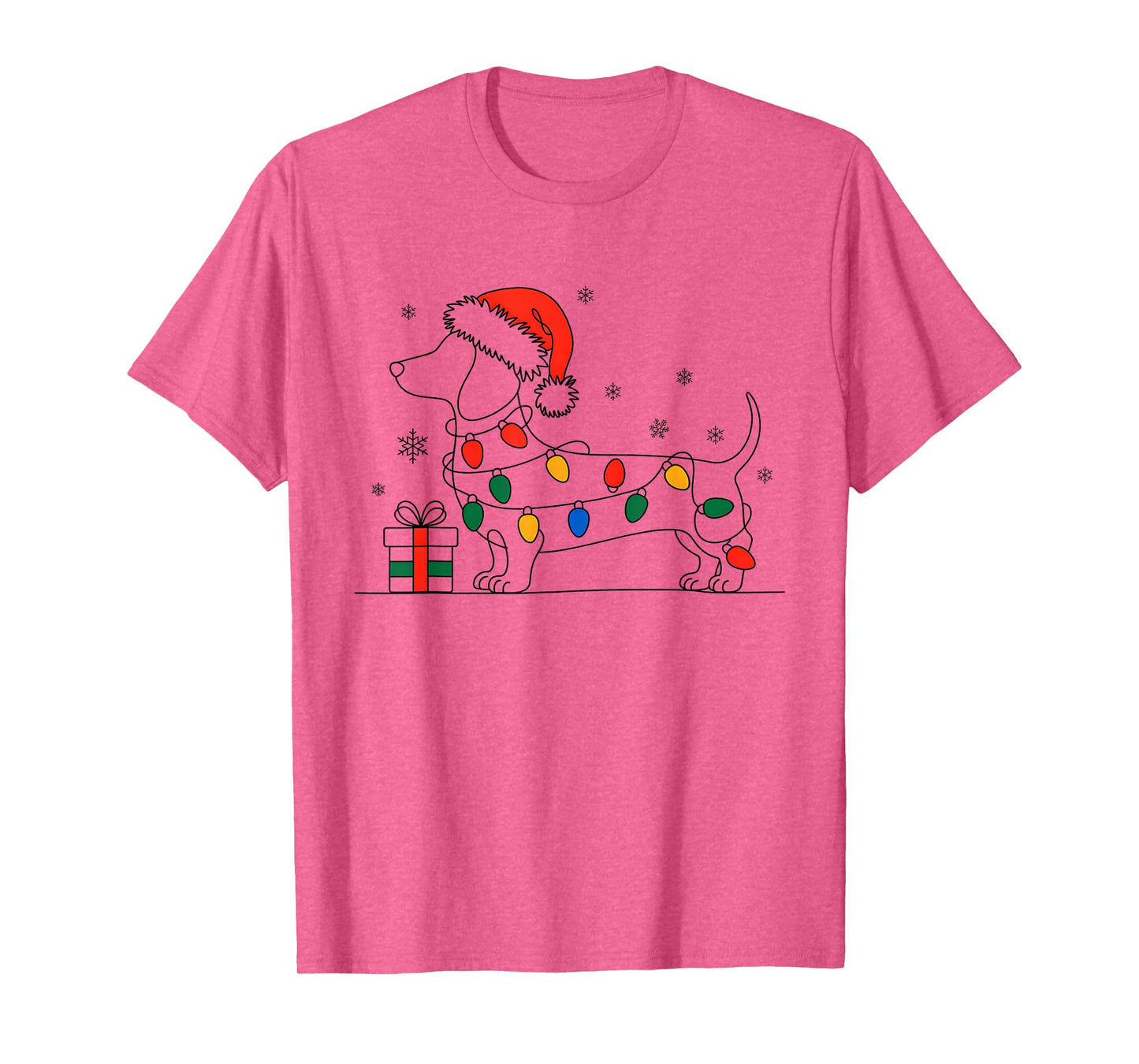 Dachshund Christmas Lights Wiener Dog Sausage Dog Doxie Xmas T-Shirt