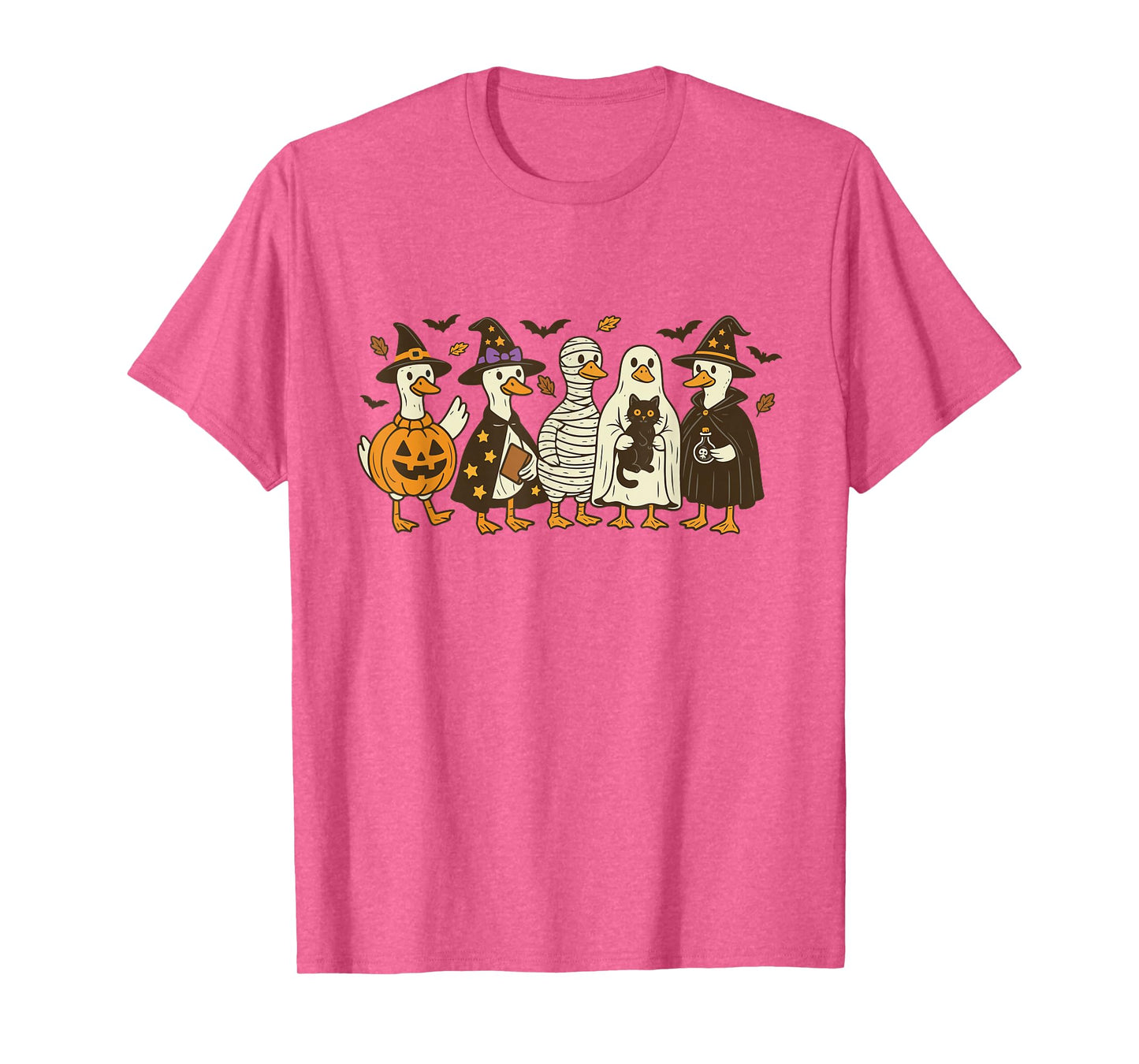Spooky Goose Halloween Goose Witch Ghost Silly Goose Farm T-Shirt