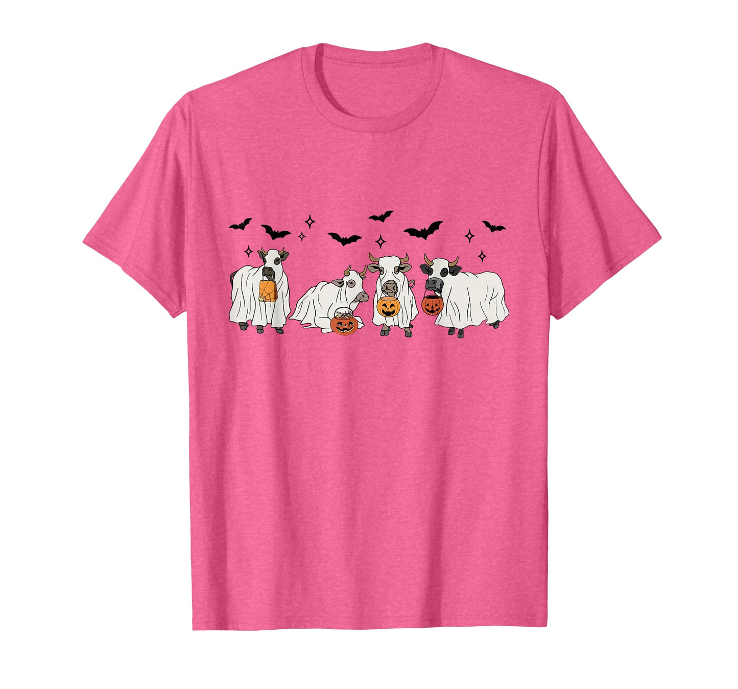 Fall Cow Trick Or Treat Halloween Ghost Cow Farm Cow Lover T-Shirt