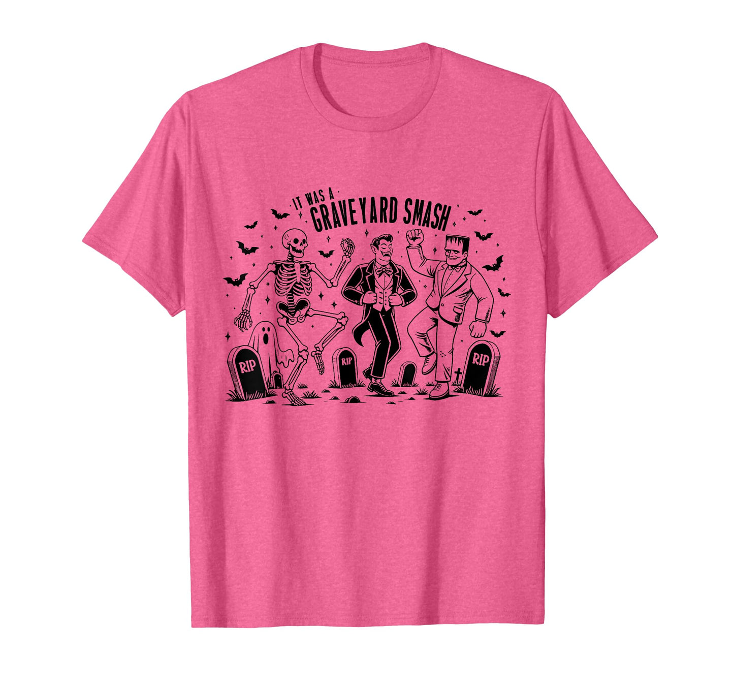 Funny Skeleton Monster Dancing It Was A Graveyard Smash T-Shirt