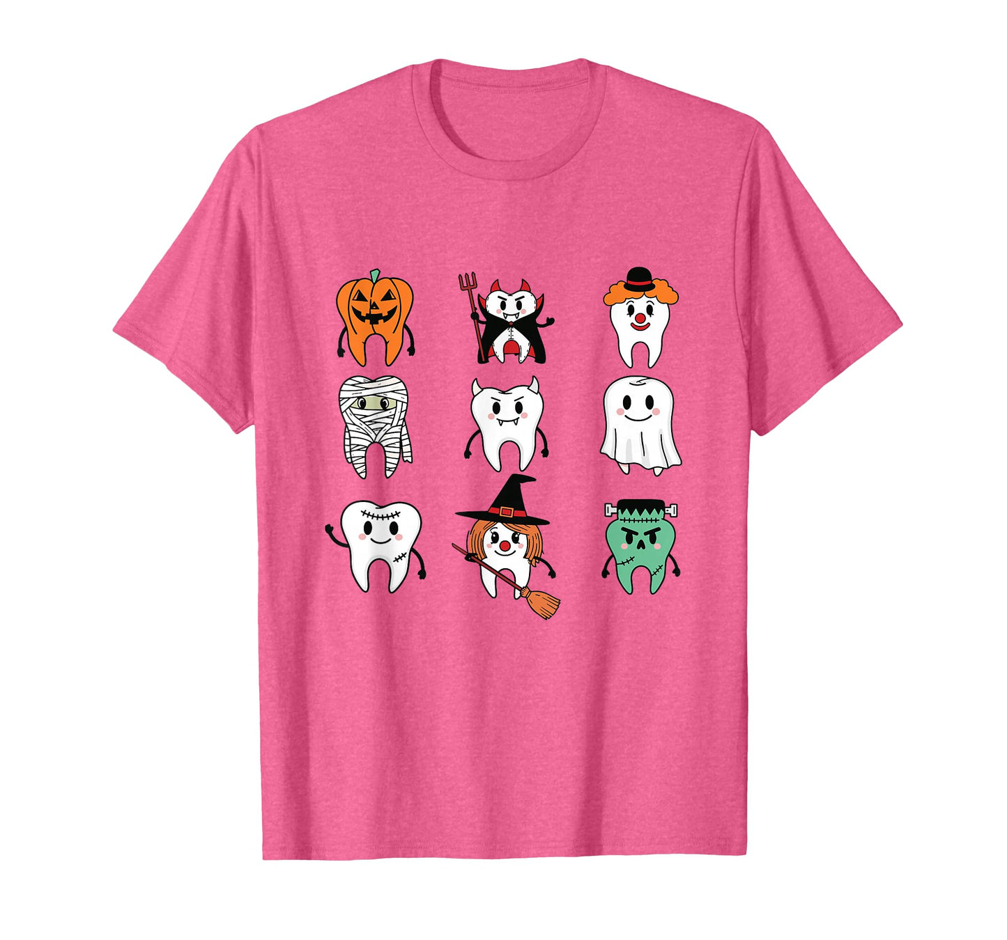 Teeth Ghost Dentist Dental Halloween Ghost Dental Crew T-Shirt