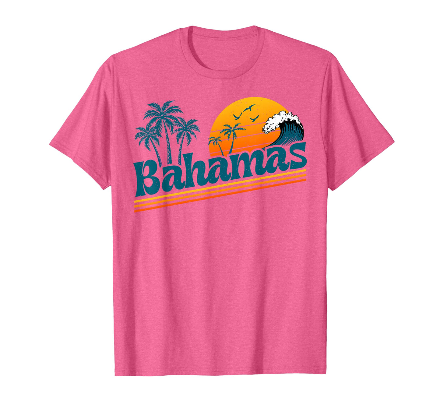 Retro Bahamas Beach Summer Vacation Sunset 70s 80s Palm Tree T-Shirt