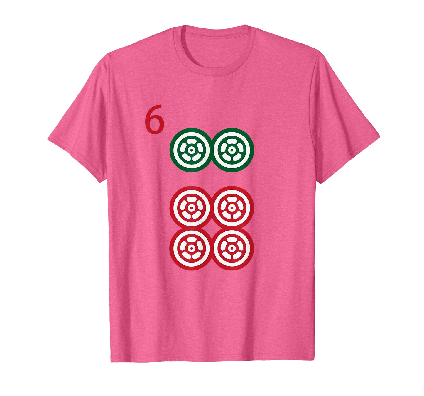 Chinese Mah Jong Dots Pinzu Six Tile Mahjong Costume T-Shirt