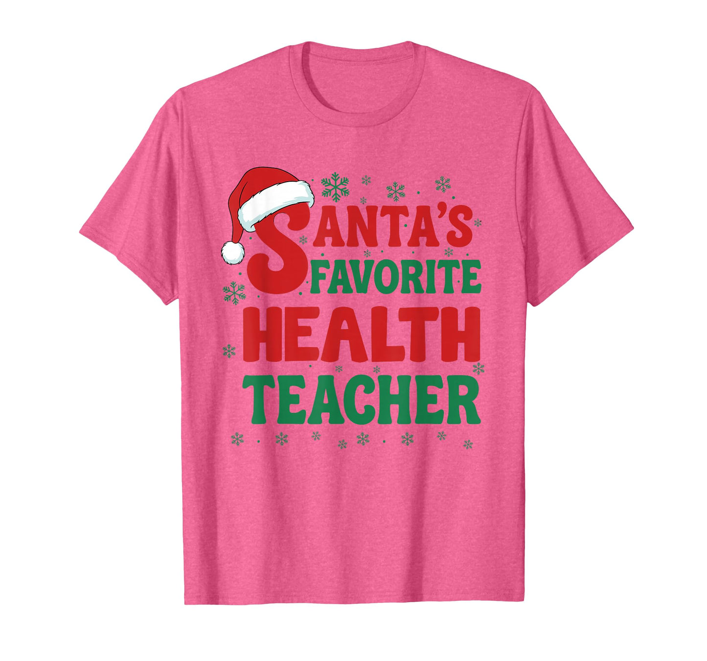 Santa's Favorite Health Teacher Christmas Holiday Pajama T-Shirt