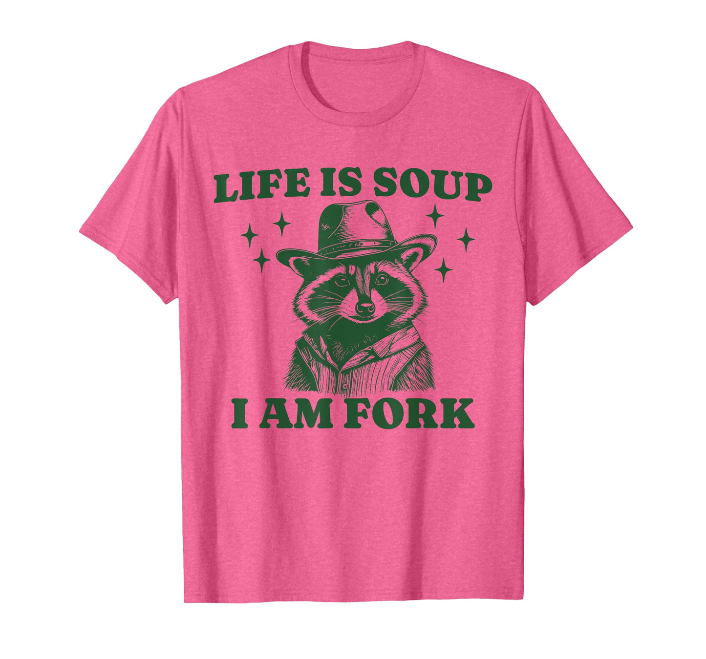 Funny Raccoon Meme Life Is Soup I Am Fork Vintage T-Shirt