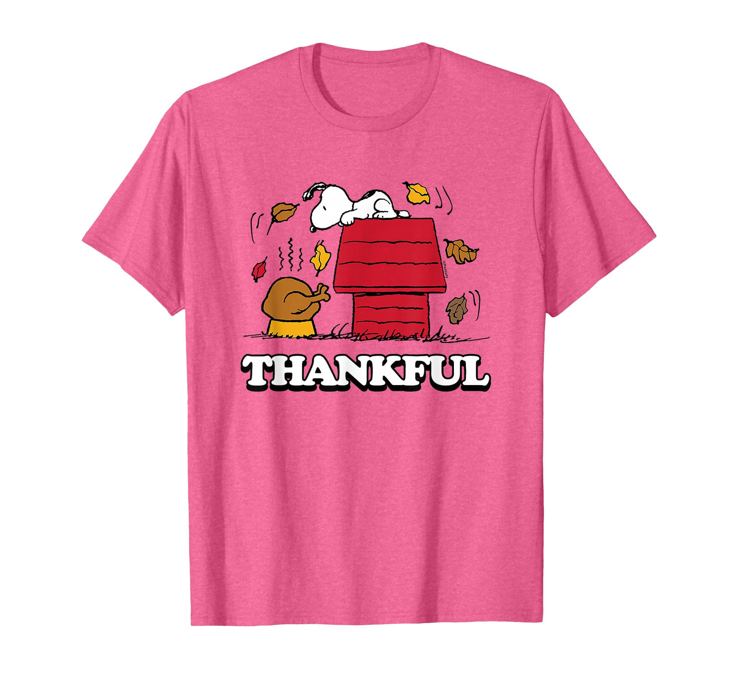 Peanuts - Snoopy Thankful Turkey with Fall Leaves T-Shirt