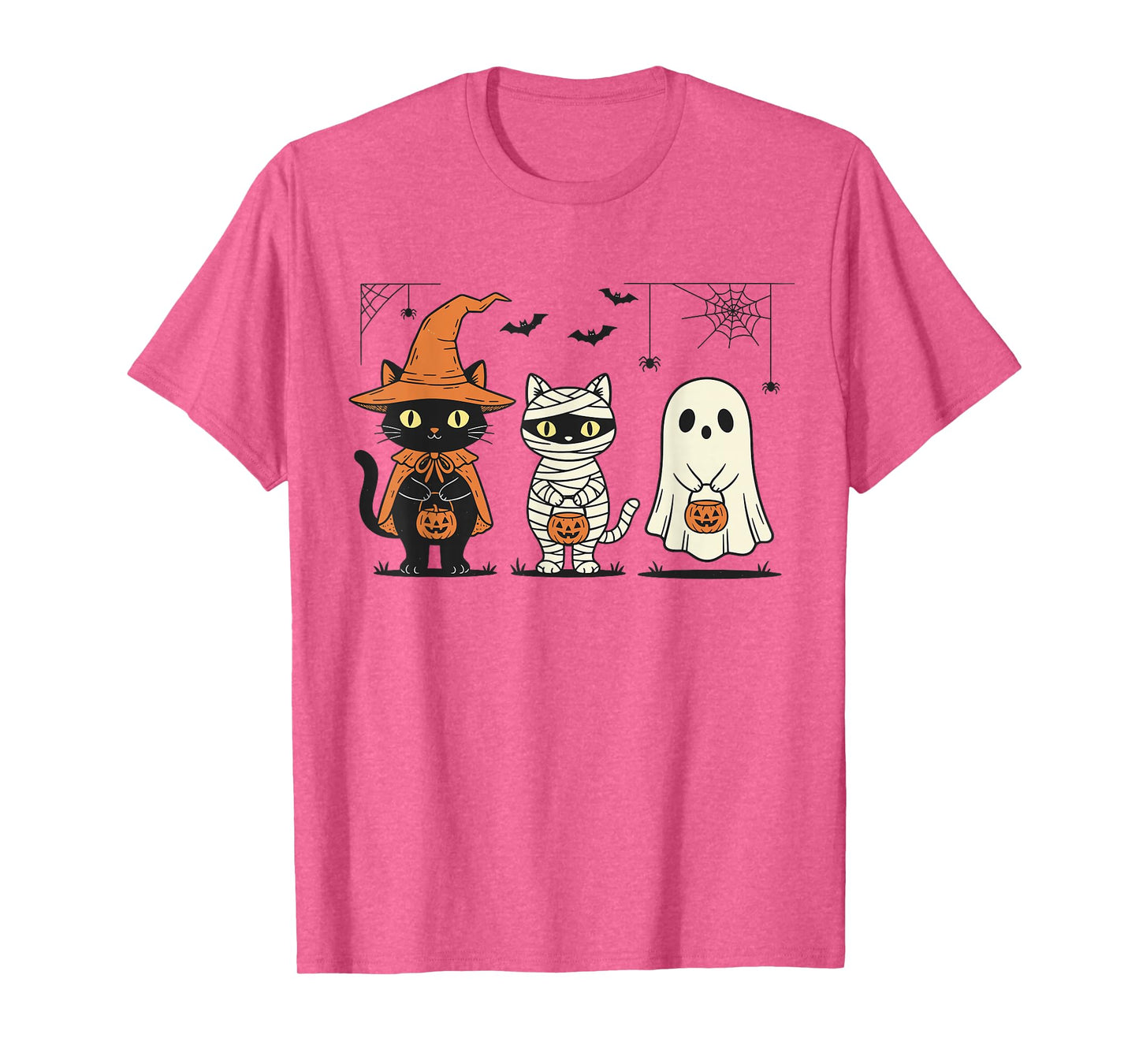 Halloween Black Cat Witch Ghost Pumpkin Women Men Kids T-Shirt