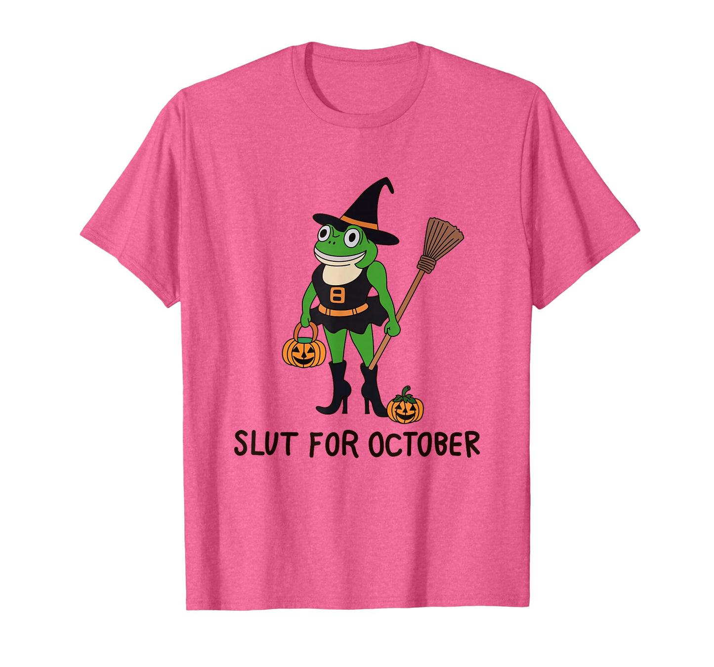 Slut for October Halloween Frog Wizard Frog Witch Frog Meme T-Shirt