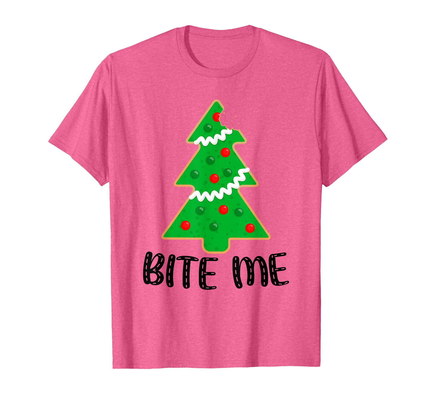 Bite Me Funny Christmas Tree Cookies Sarcastic Xmas T-Shirt