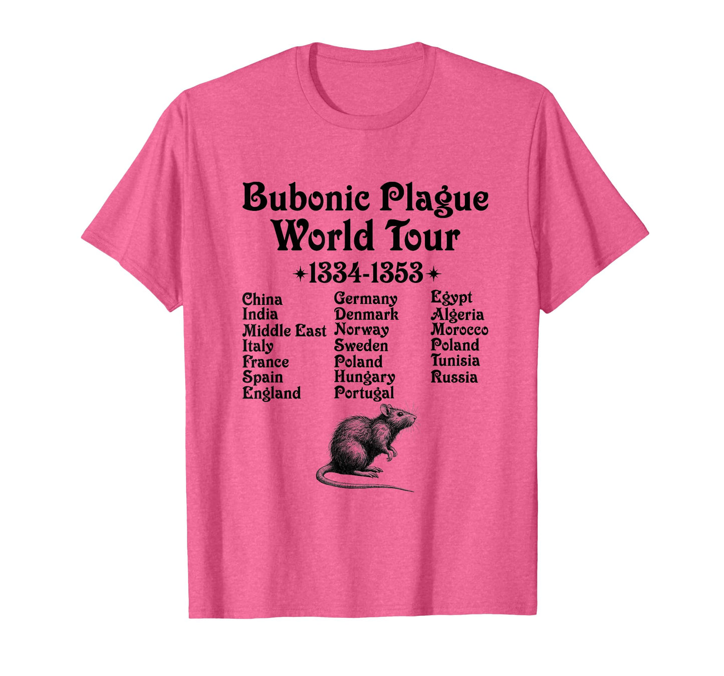Gothic Bubonic Plague World-Tour Plague Rat Medieval History T-Shirt