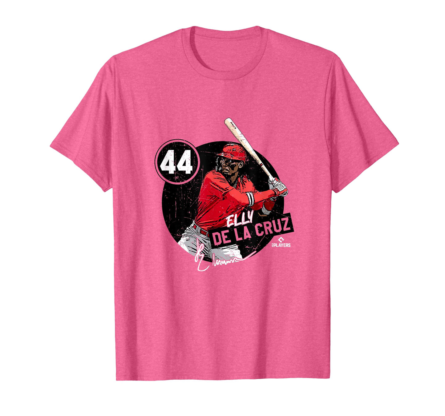 Elly De La Cruz | Cincinnati MLBPA T-Shirt - Red, Small, Unisex-Adult, Short Sleeve, Classic Fit, Polyester, Letter Print, Game Theme